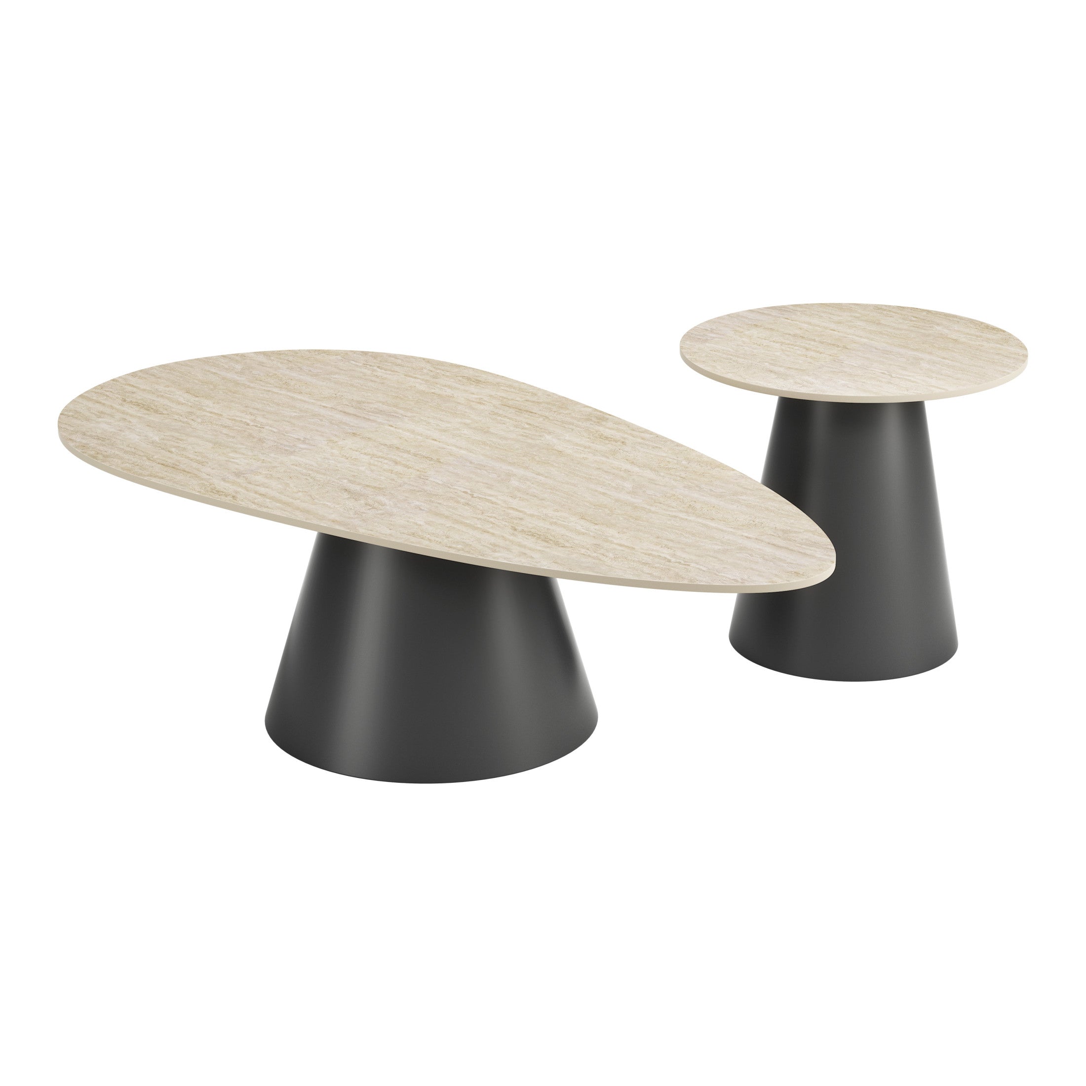 Reyes Coffee Table Set (2-Piece) Natural & Black