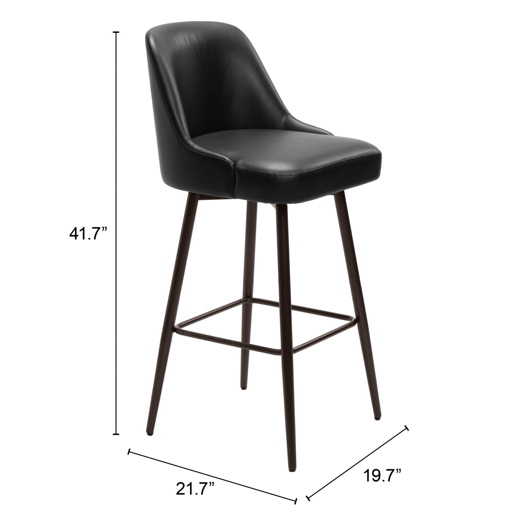Keppel Swivel Barstool Black & Bronze