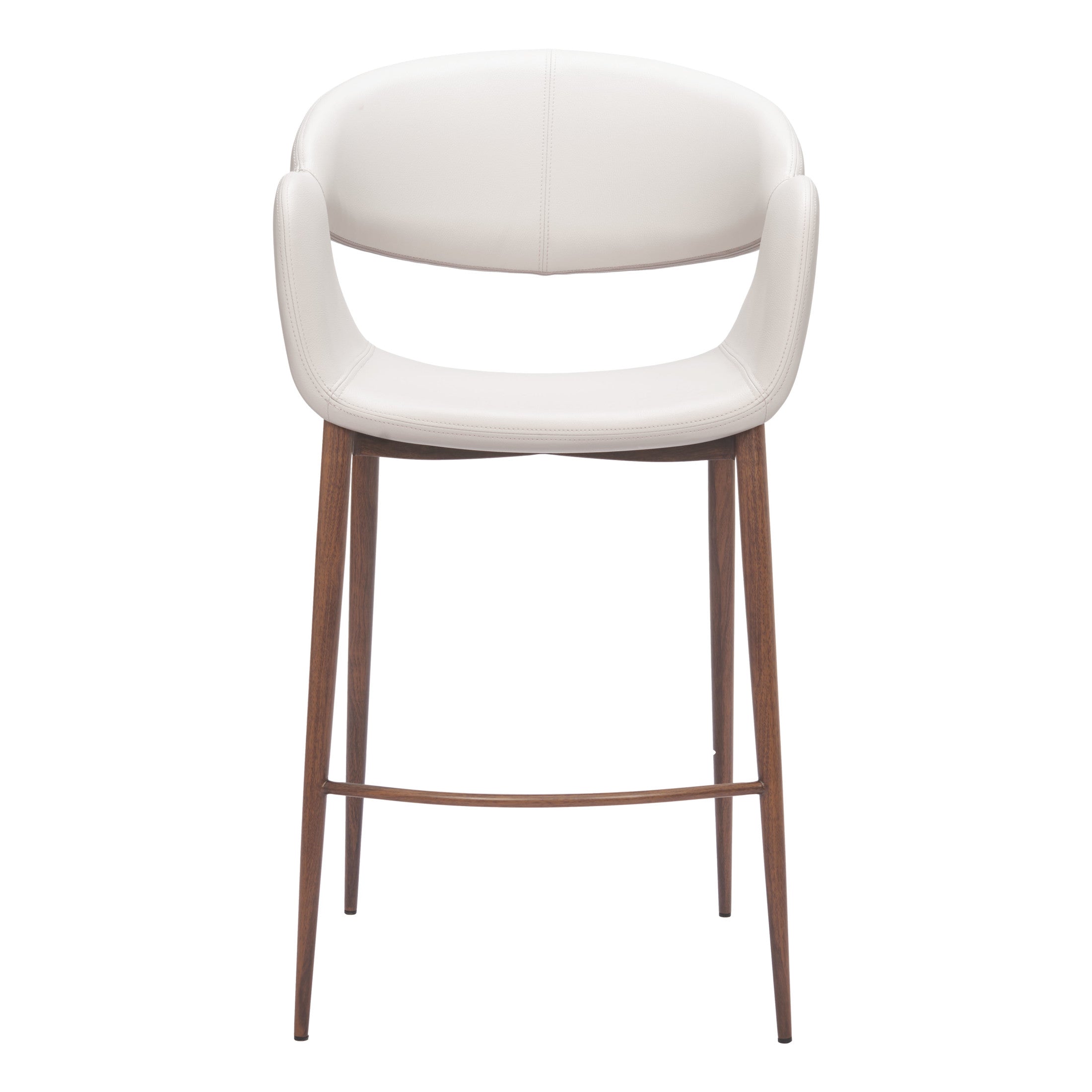 Limay Counter Stool Beige & Walnut