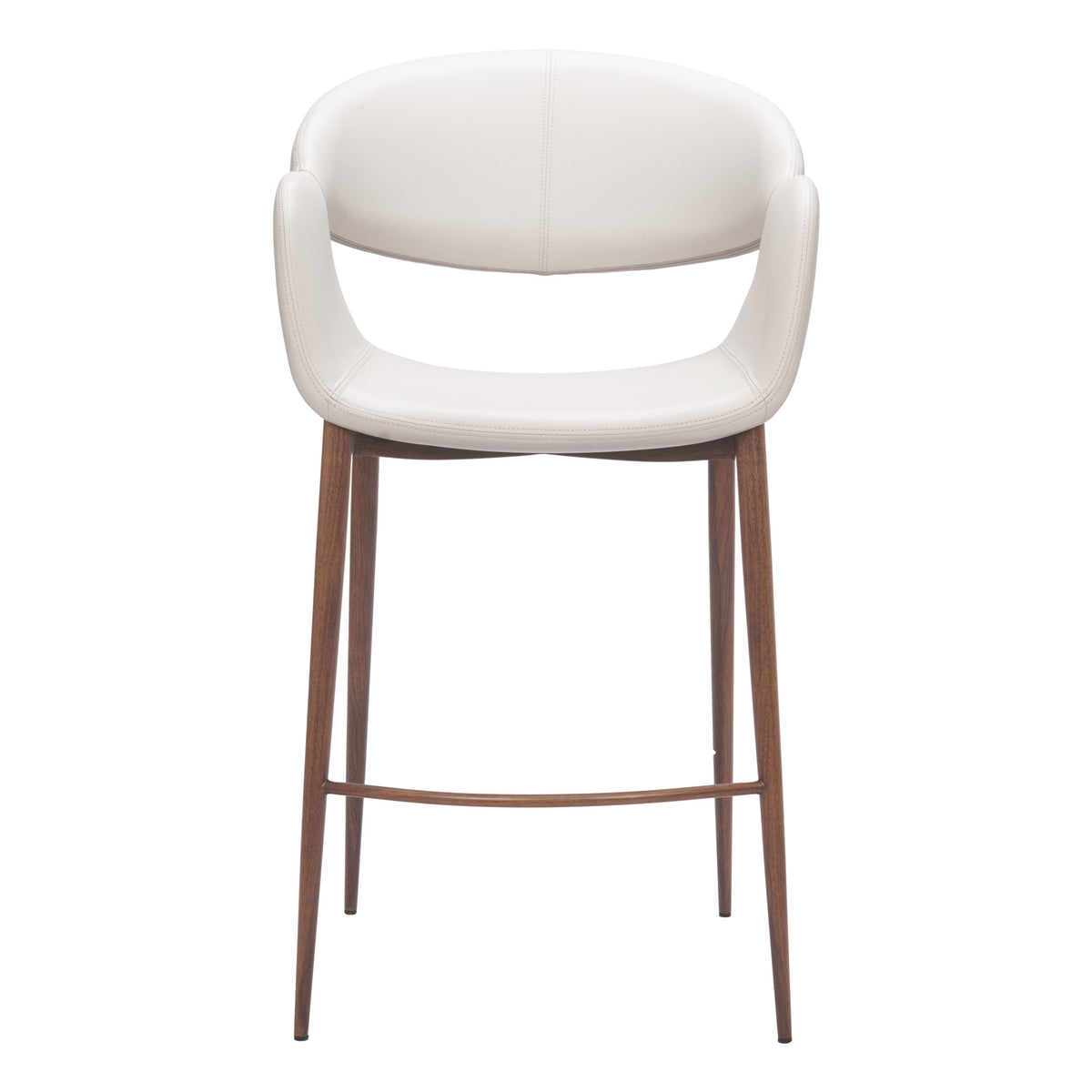 Limay Counter Stool Beige & Walnut