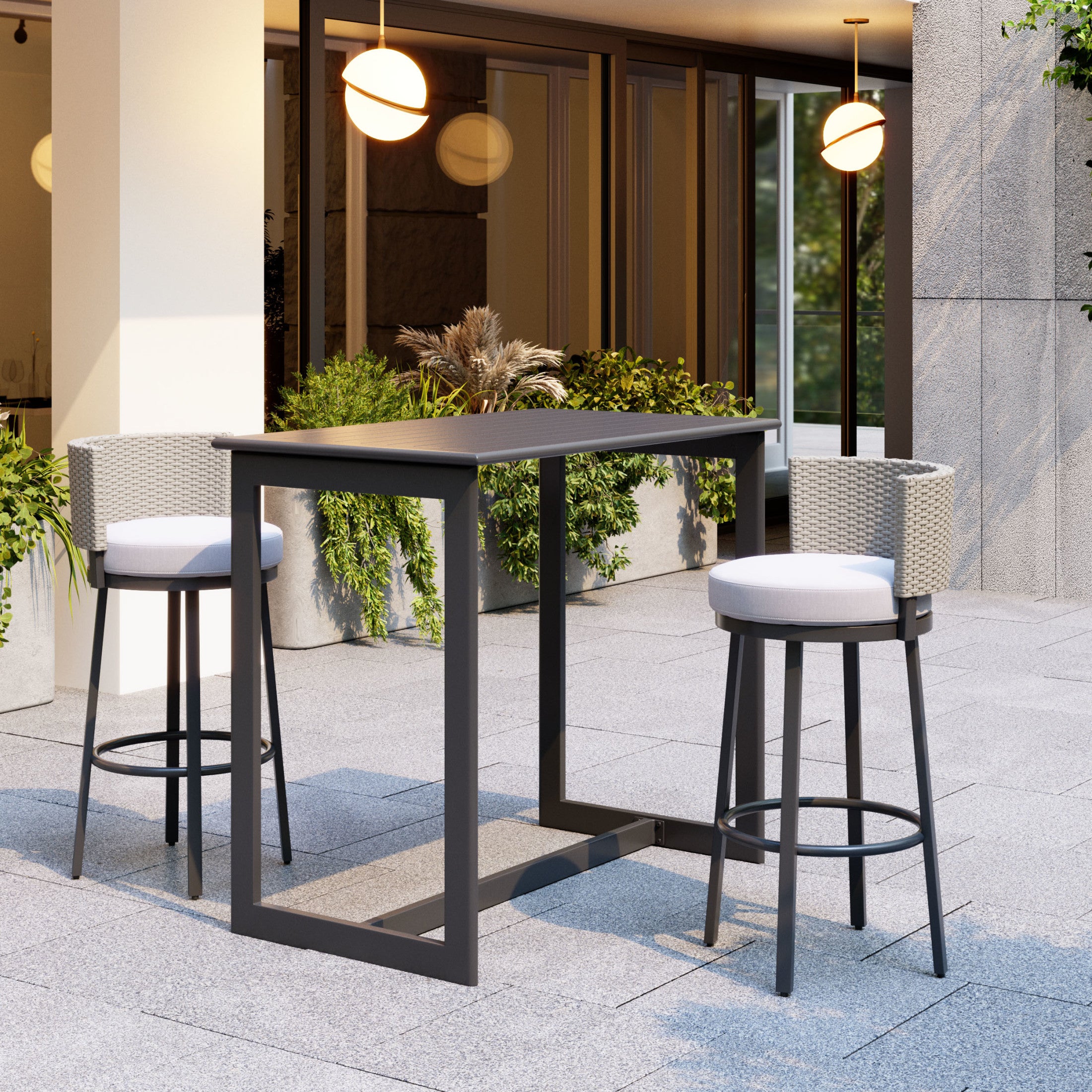 Midnight Wave Bar Table Black