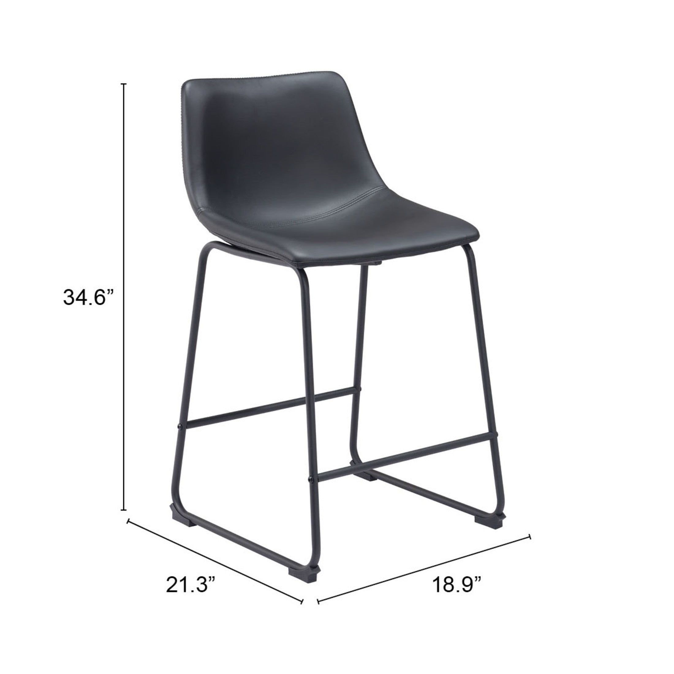 Smart Counter Stool (Set of 2) Black
