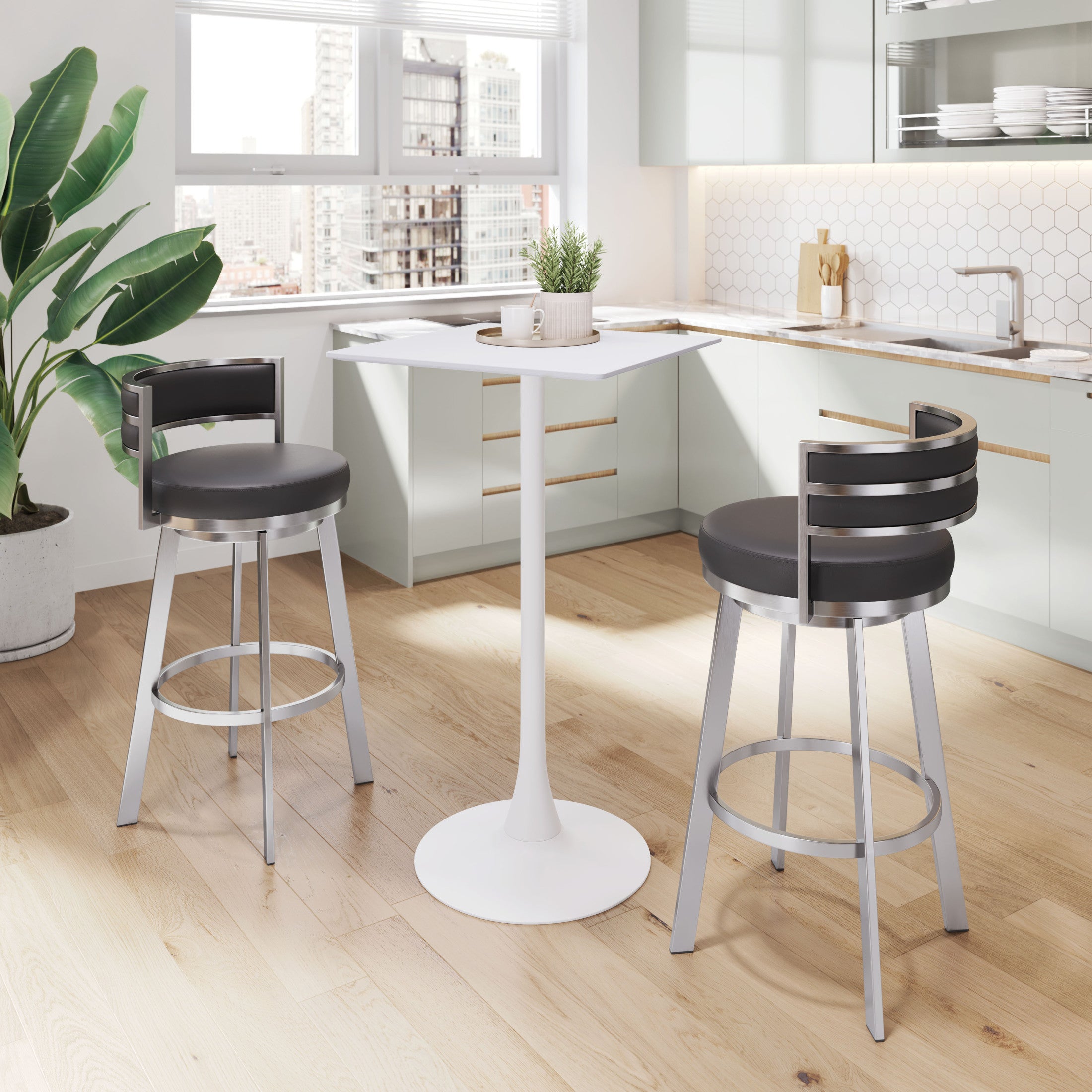 Gimsby Swivel Barstool Black