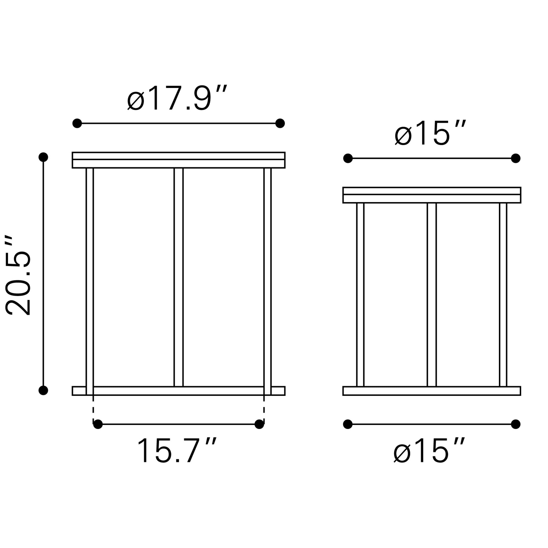Bari Nesting Table Set (2-Piece) Natural