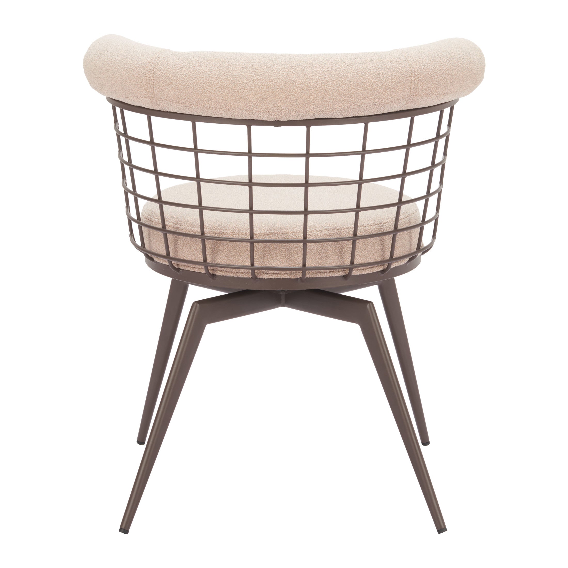 Saku Swivel Dining Chair Beige & Brown