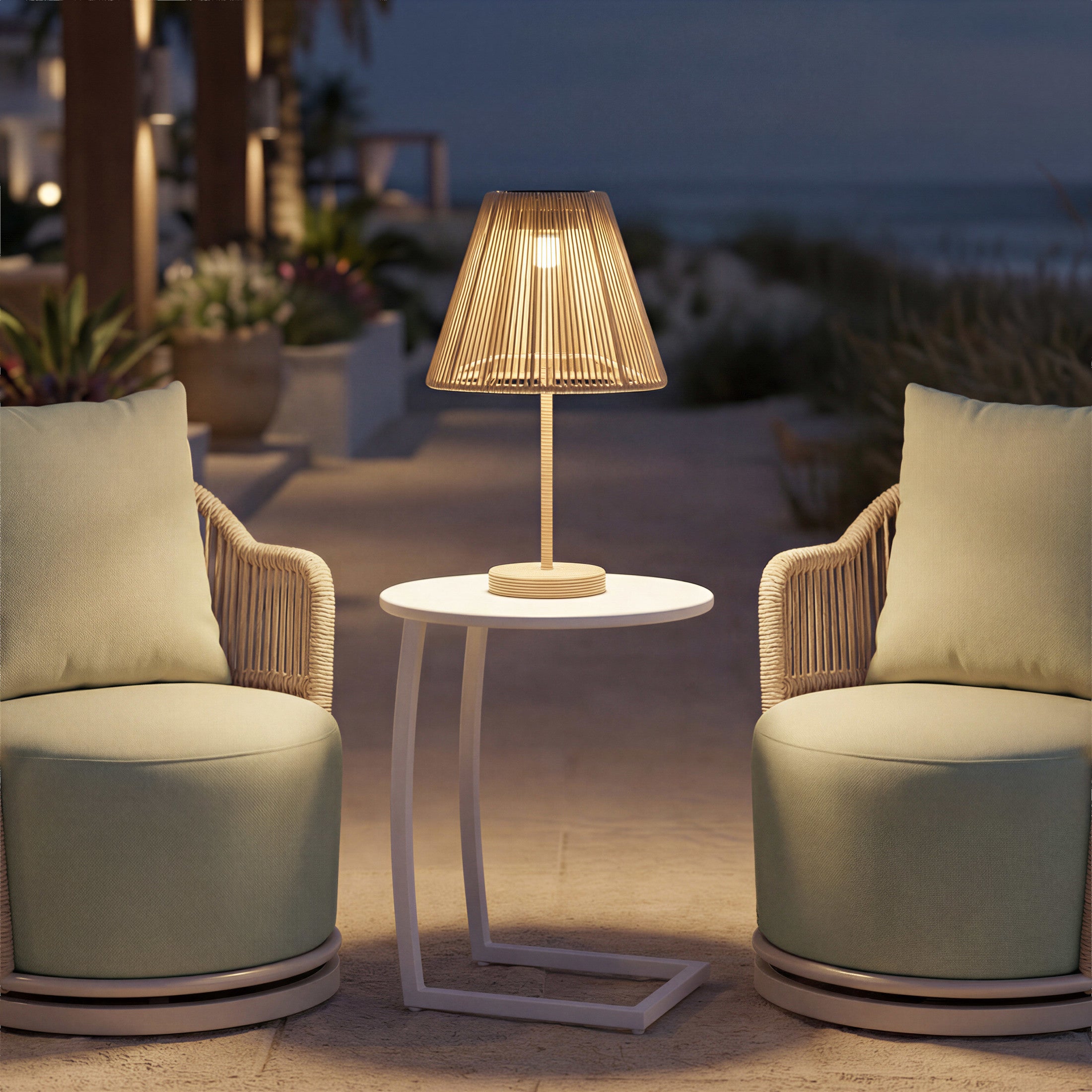Lumika Solar Table Lamp Beige