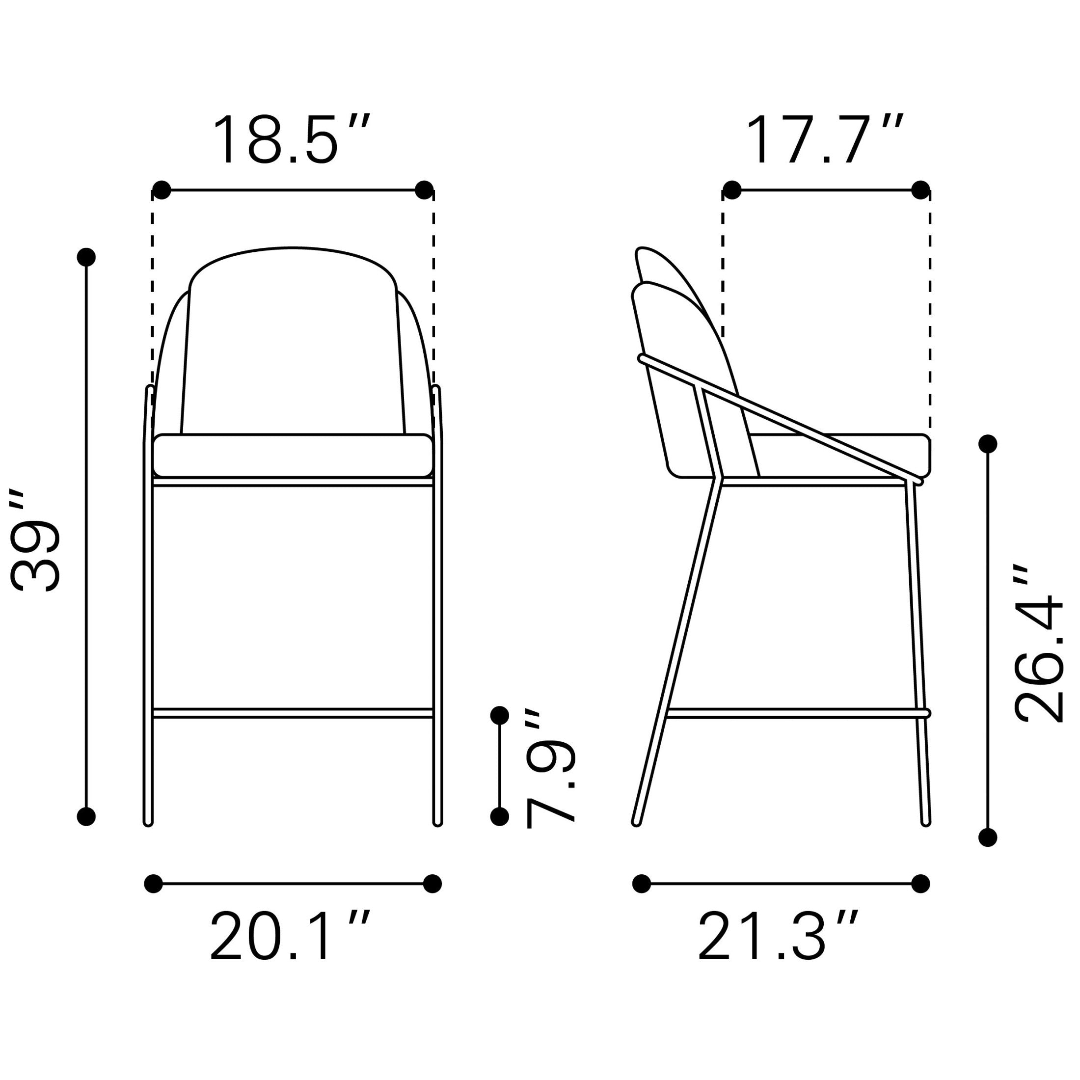 Jambi Counter Stool (Set of 2) Ivory