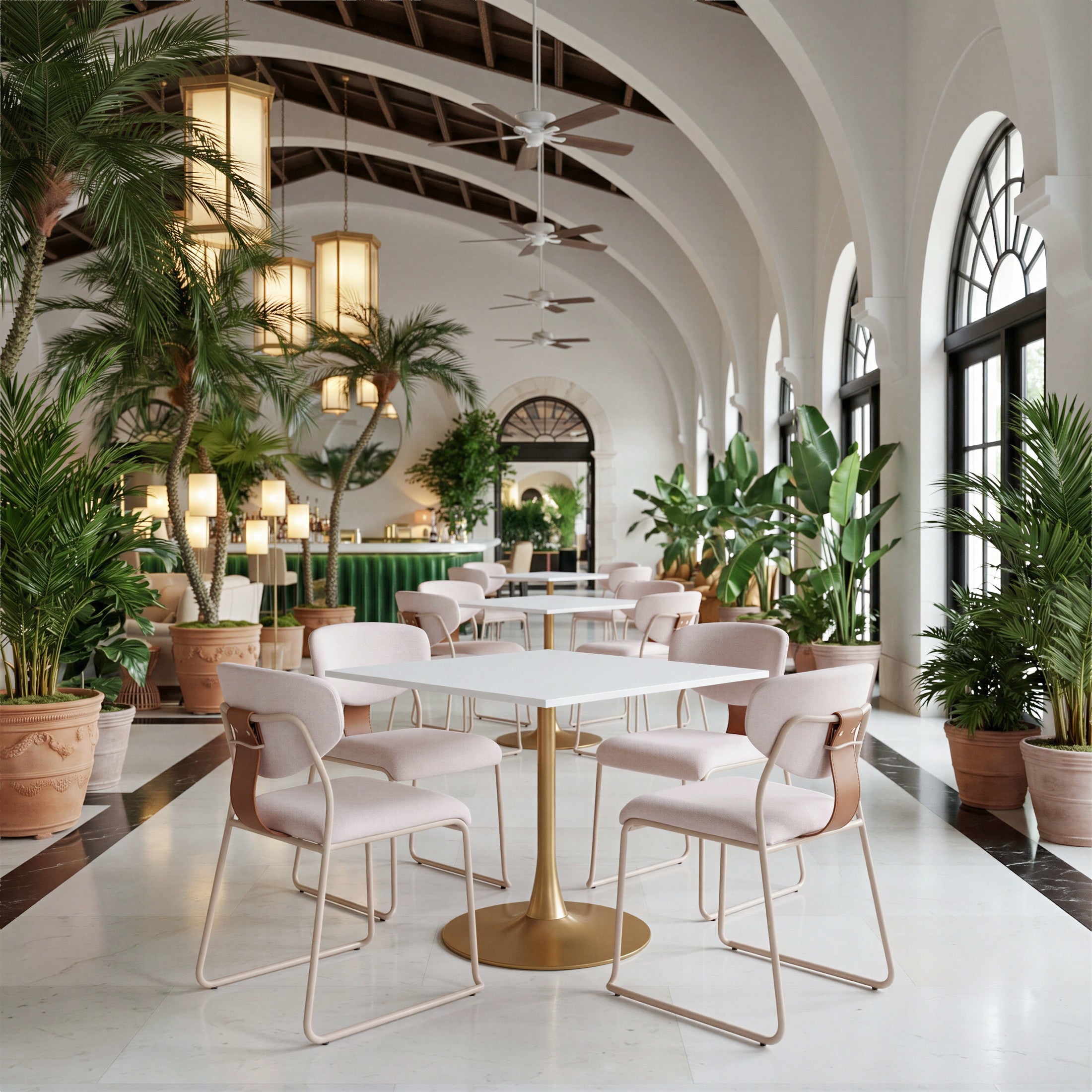 Epas Dining Table White & Gold