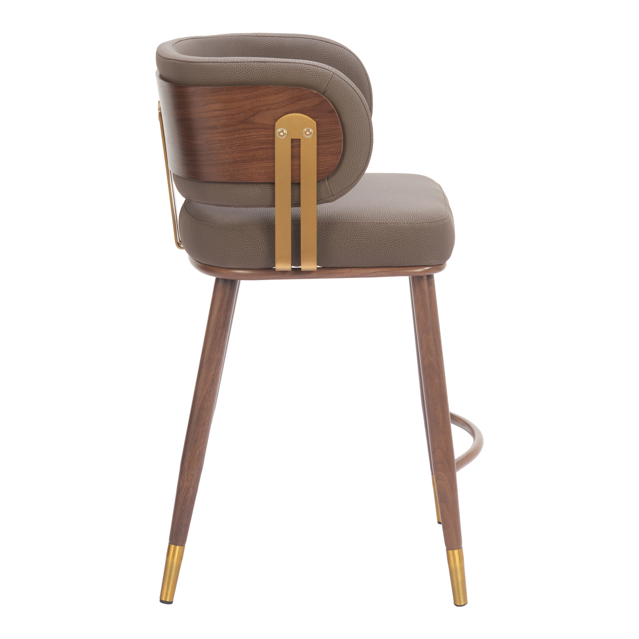 Brew Counter Stool Brown & Walnut