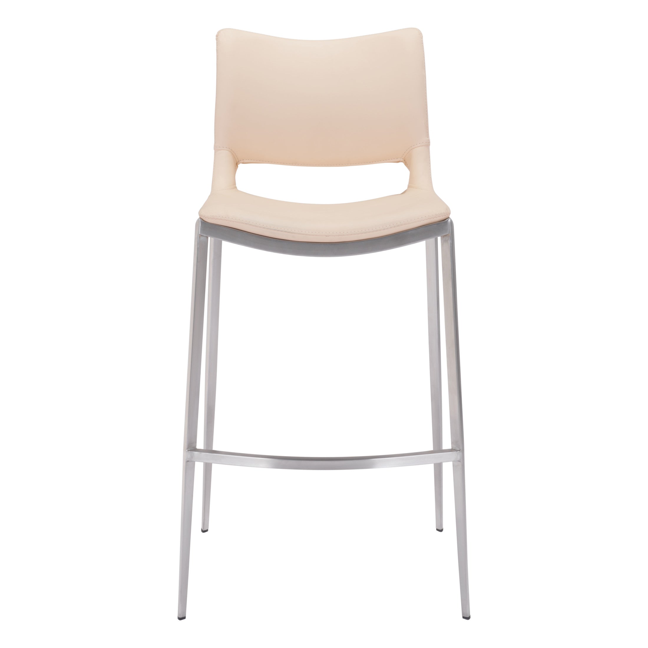 Ace Barstool (Set of 2) Light Pink & Silver