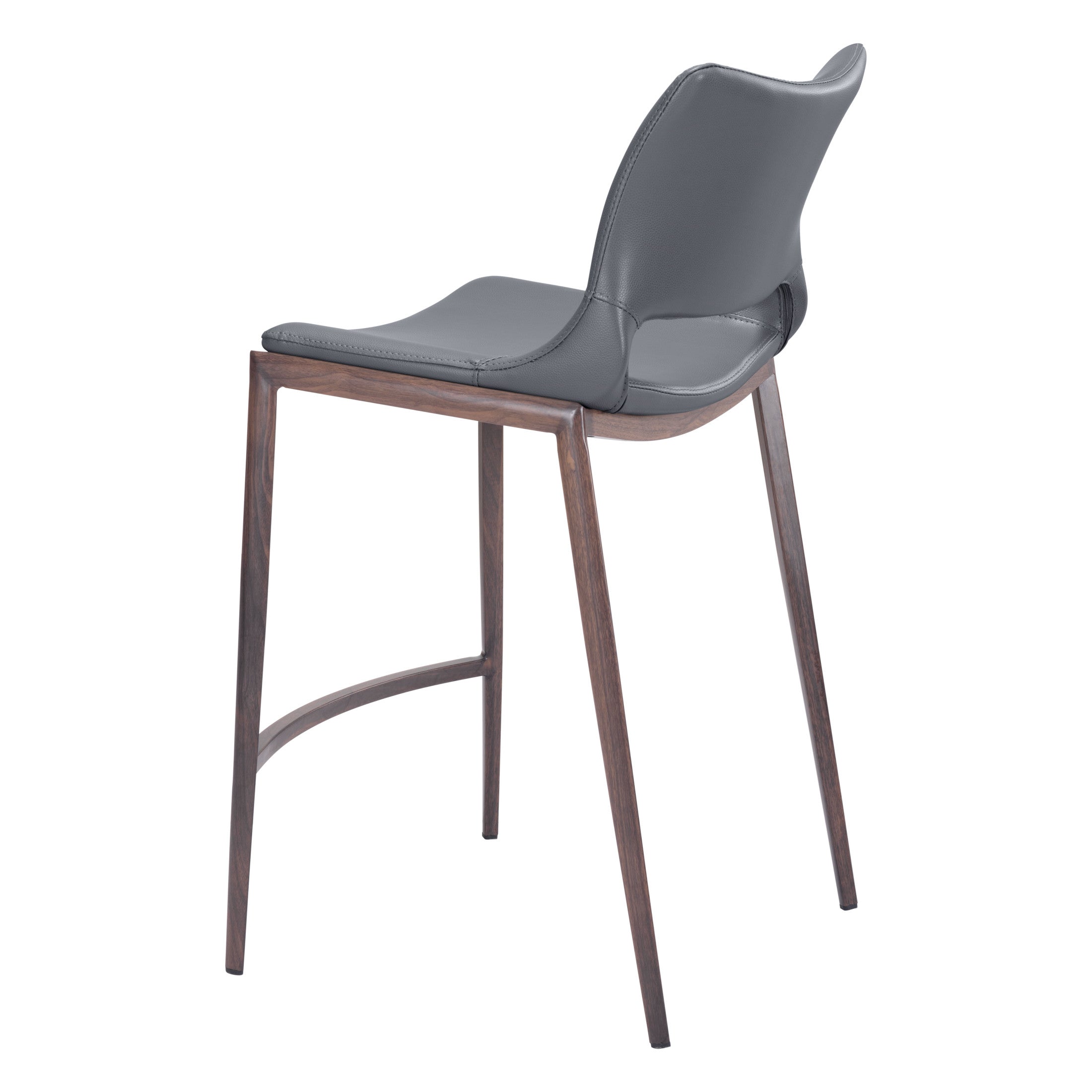 Ace Counter Stool (Set of 2) Dark Gray & Walnut
