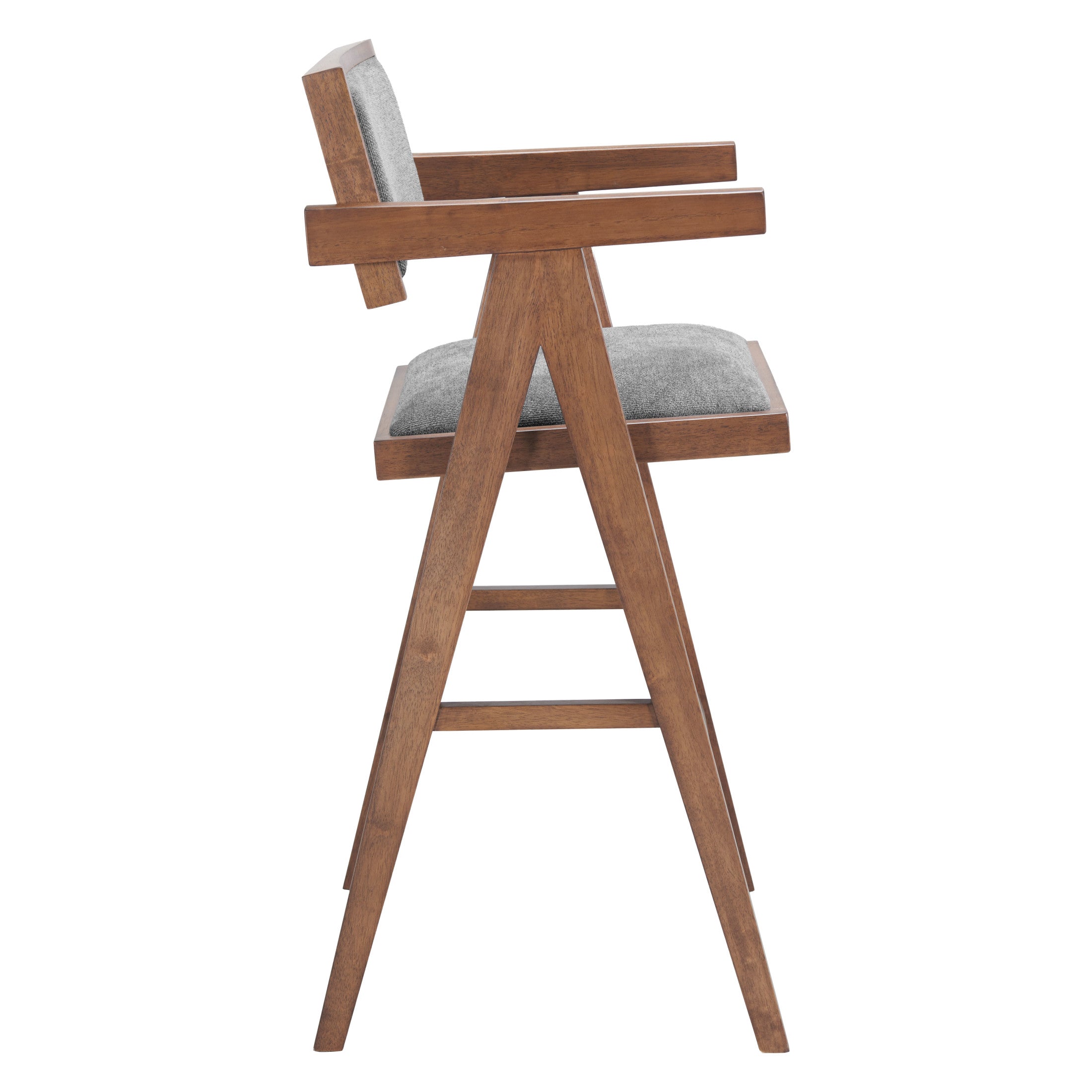 Delhi Barstool (Set of 2) Gray & Walnut