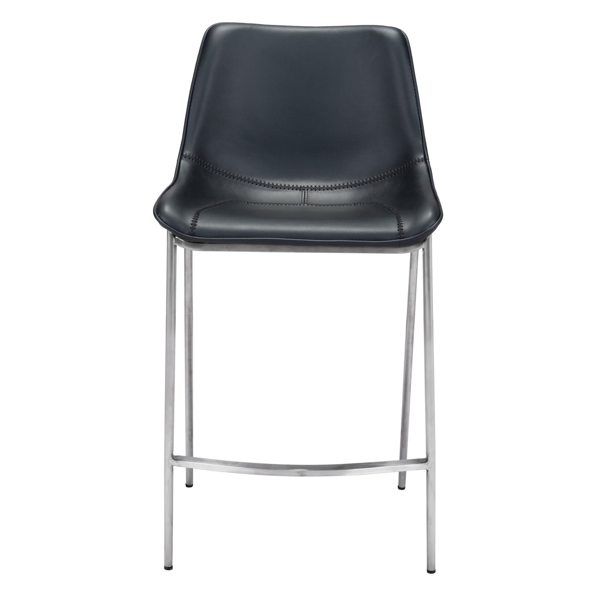Magnus Counter Stool (Set of 2) Black & Silver