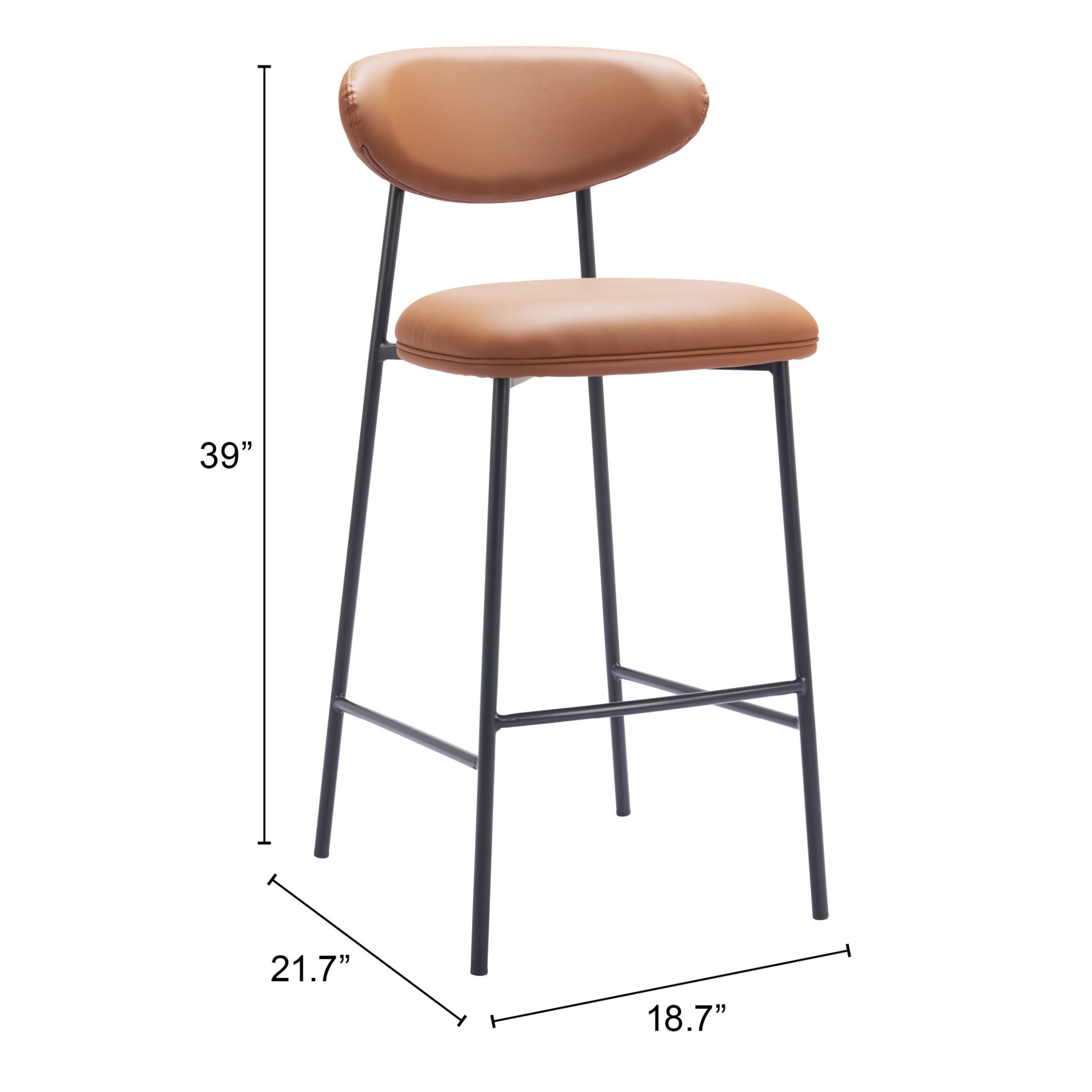 Rorun Barstool (Set of 2) Brown