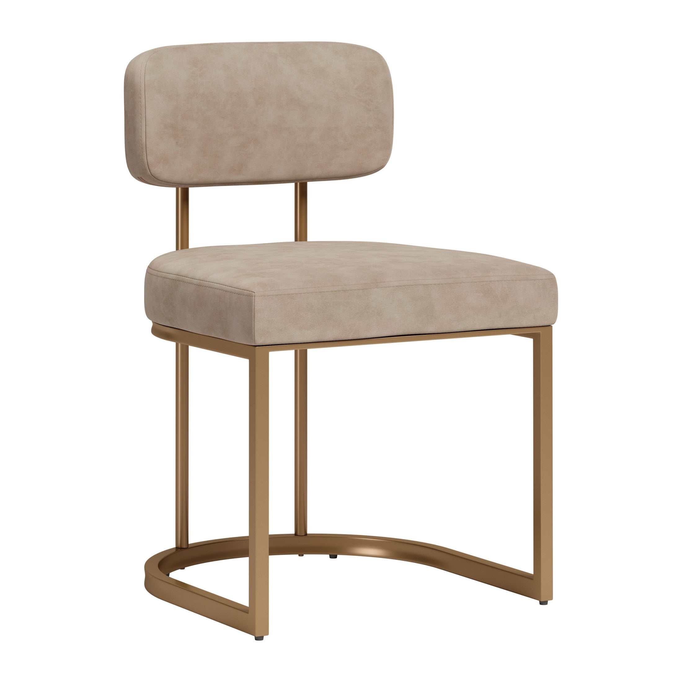 Velar Dining Chair (Set of 2) Beige & Bronze