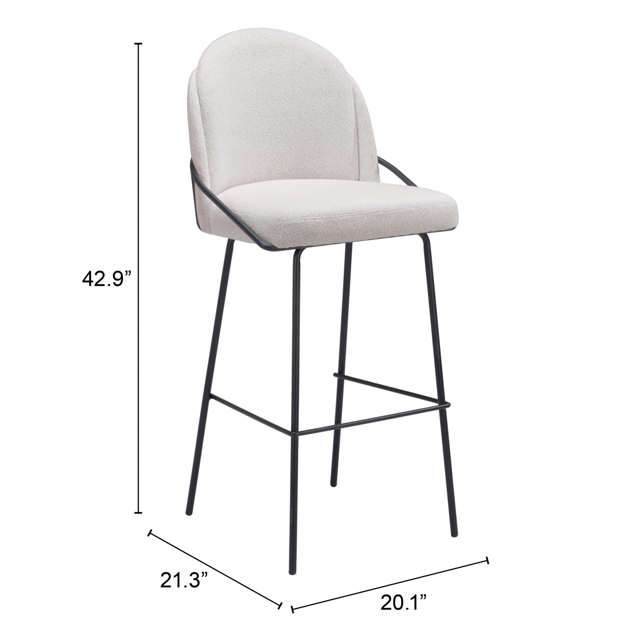 Jambi Barstool (Set of 2) Ivory
