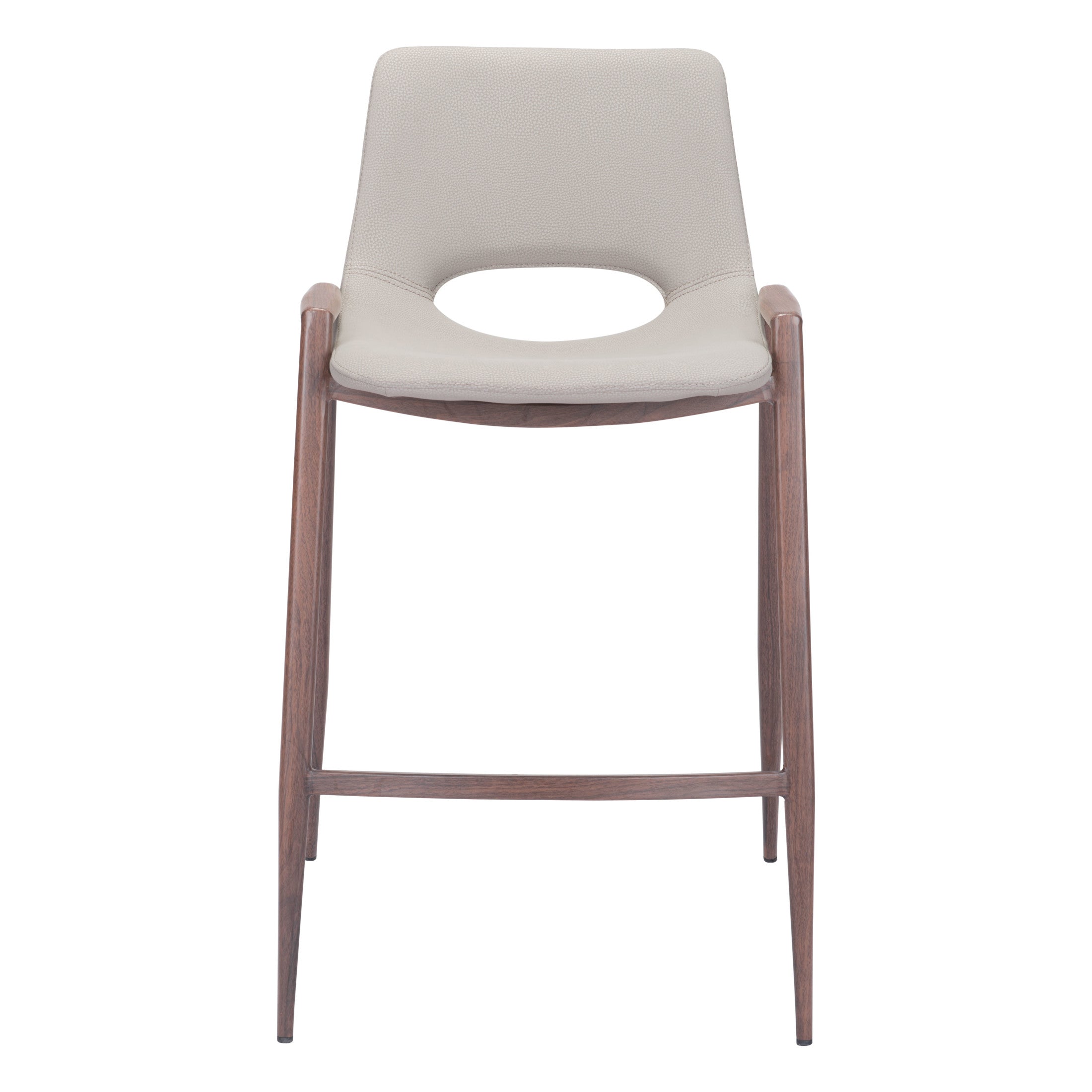 Desi Counter Stool (Set of 2) Beige & Walnut