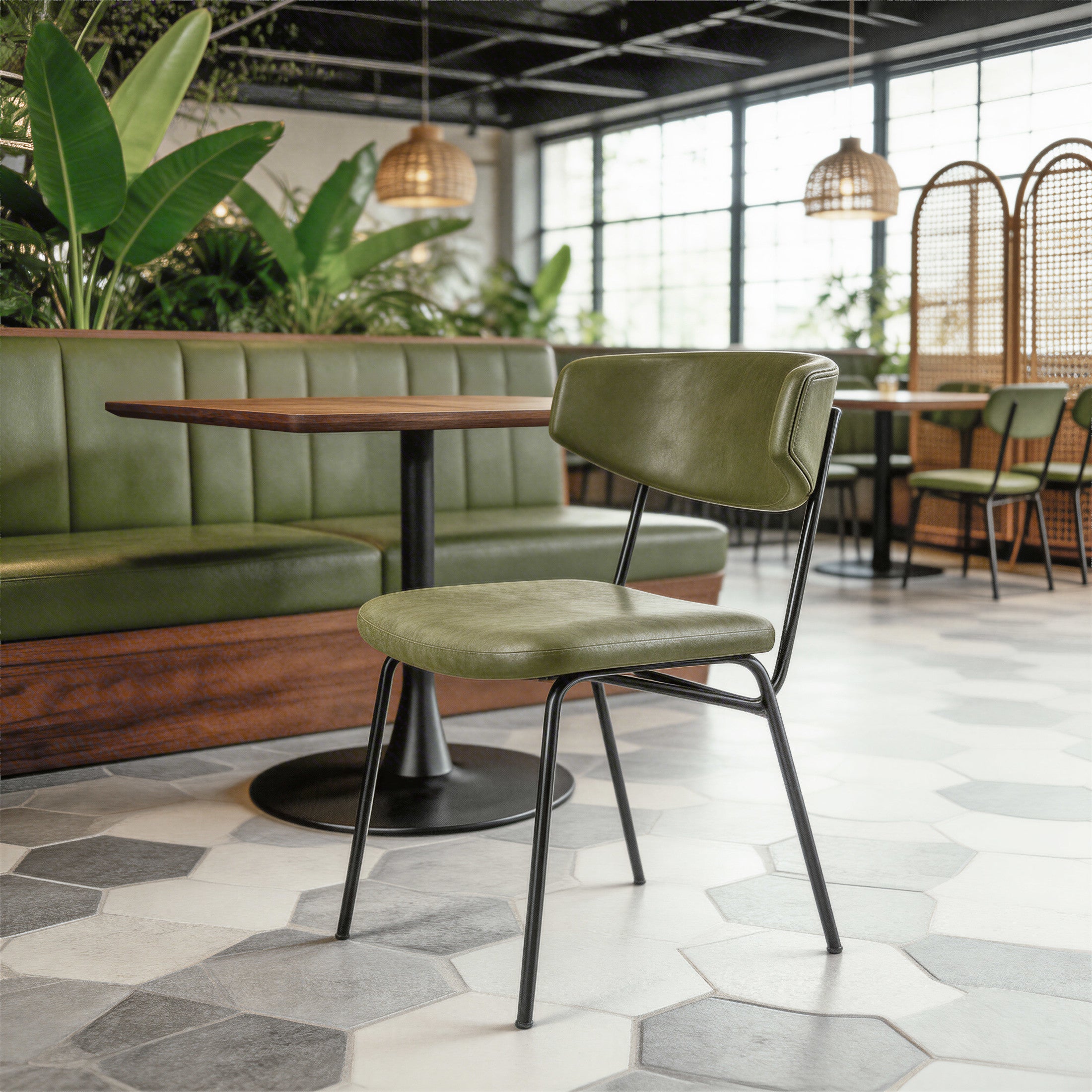 Charon Dining Chair (Set of 2) Green