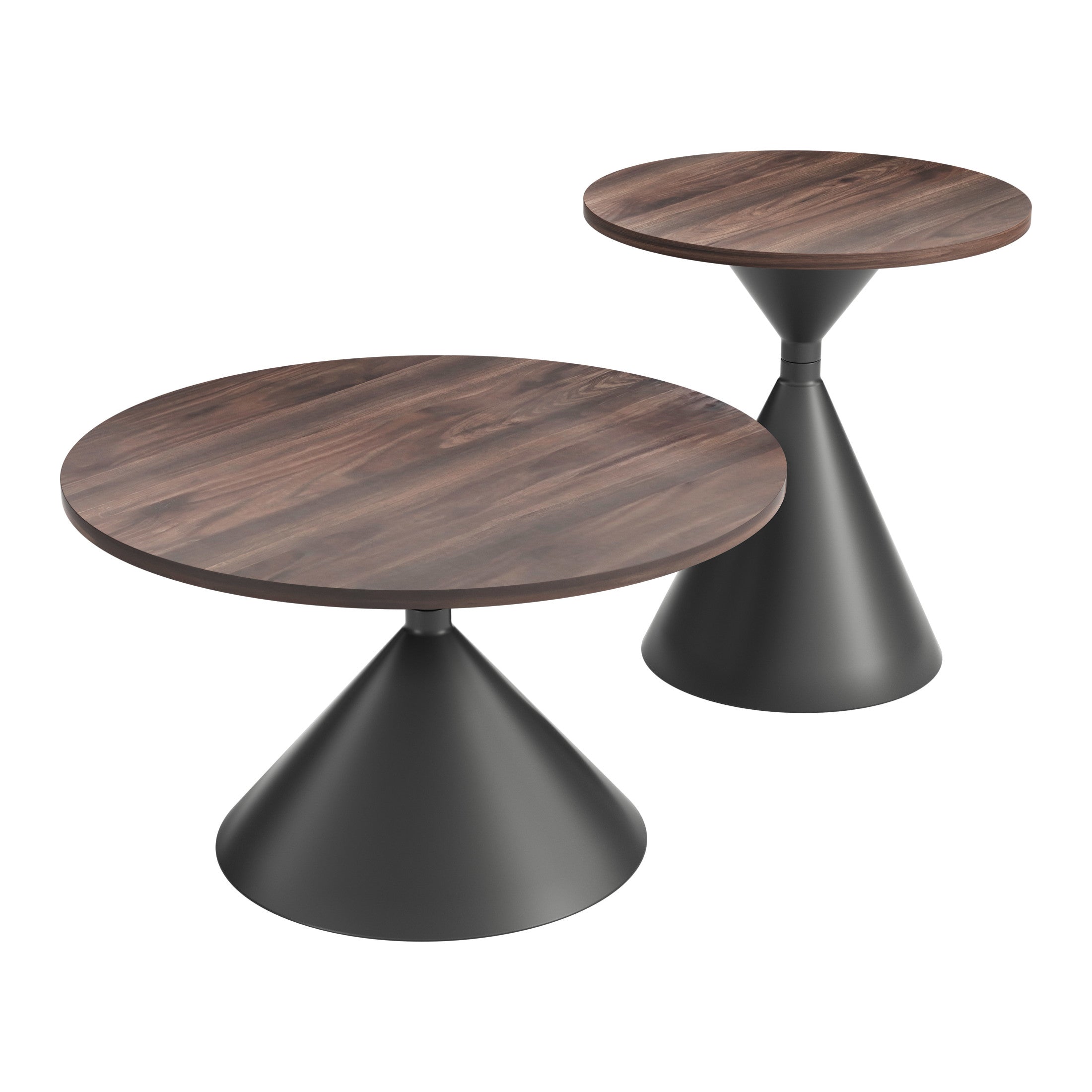 Rosk Coffee Table Set (2-Piece) Walnut & Black