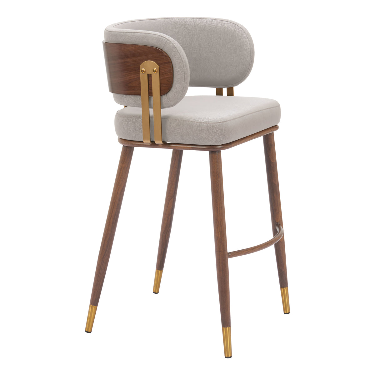 Brew Barstool Beige & Walnut