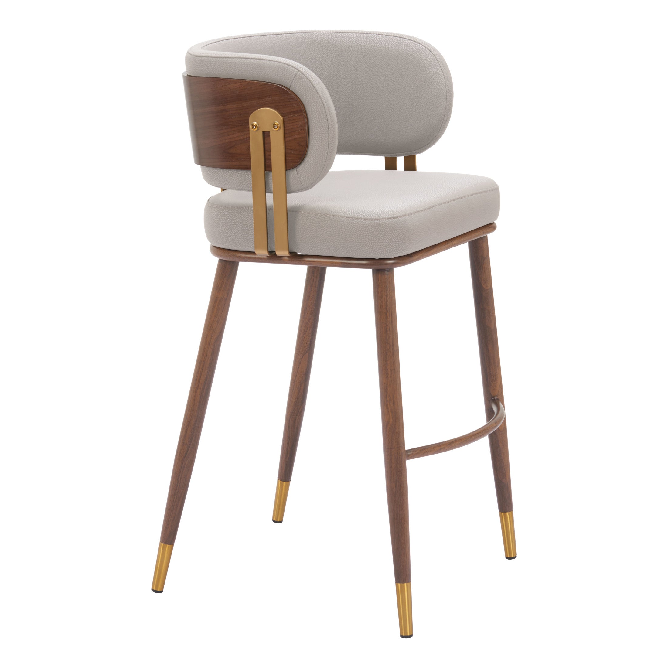 Brew Barstool Beige & Walnut