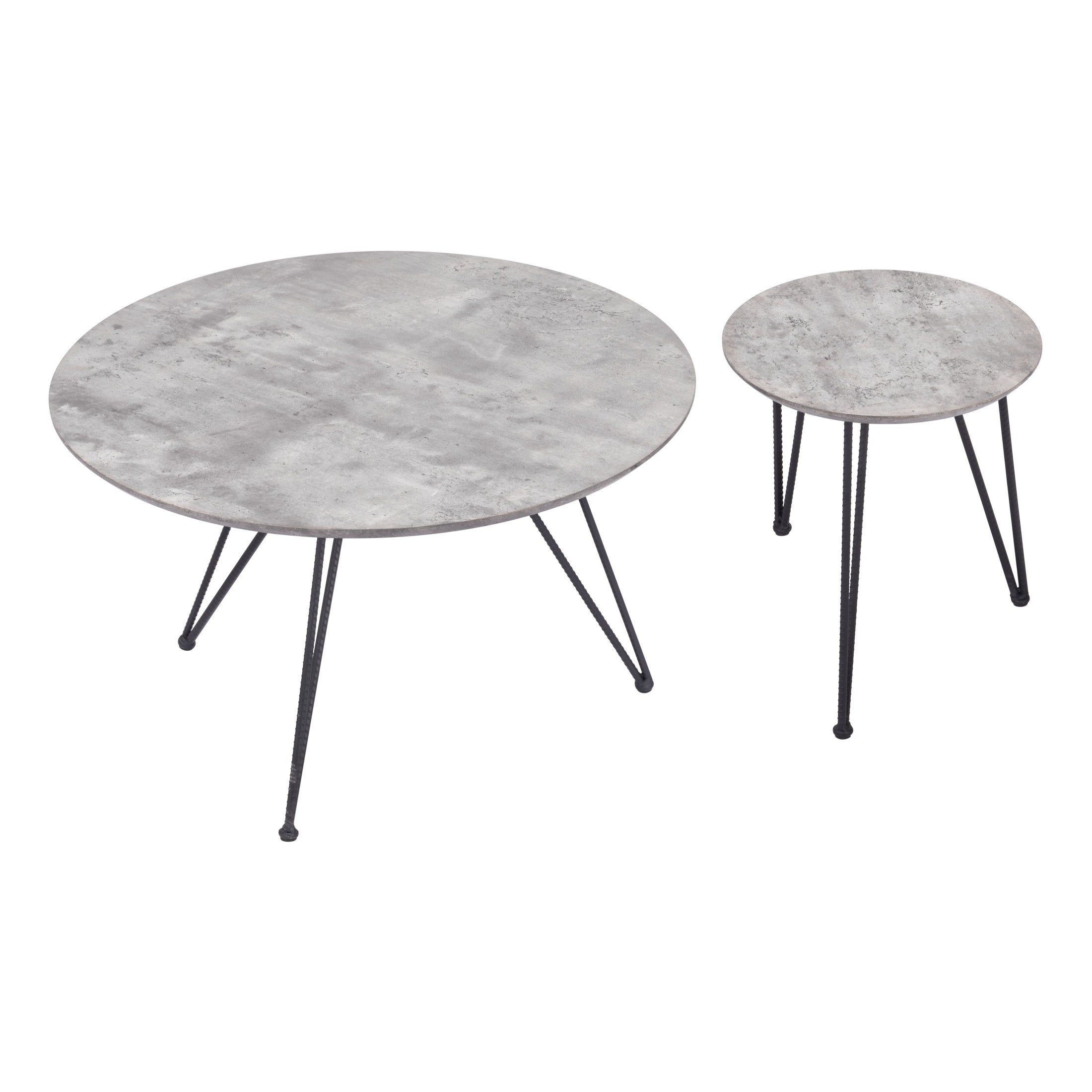 Kerris Coffee Table Set (2-Piece) Gray & Black