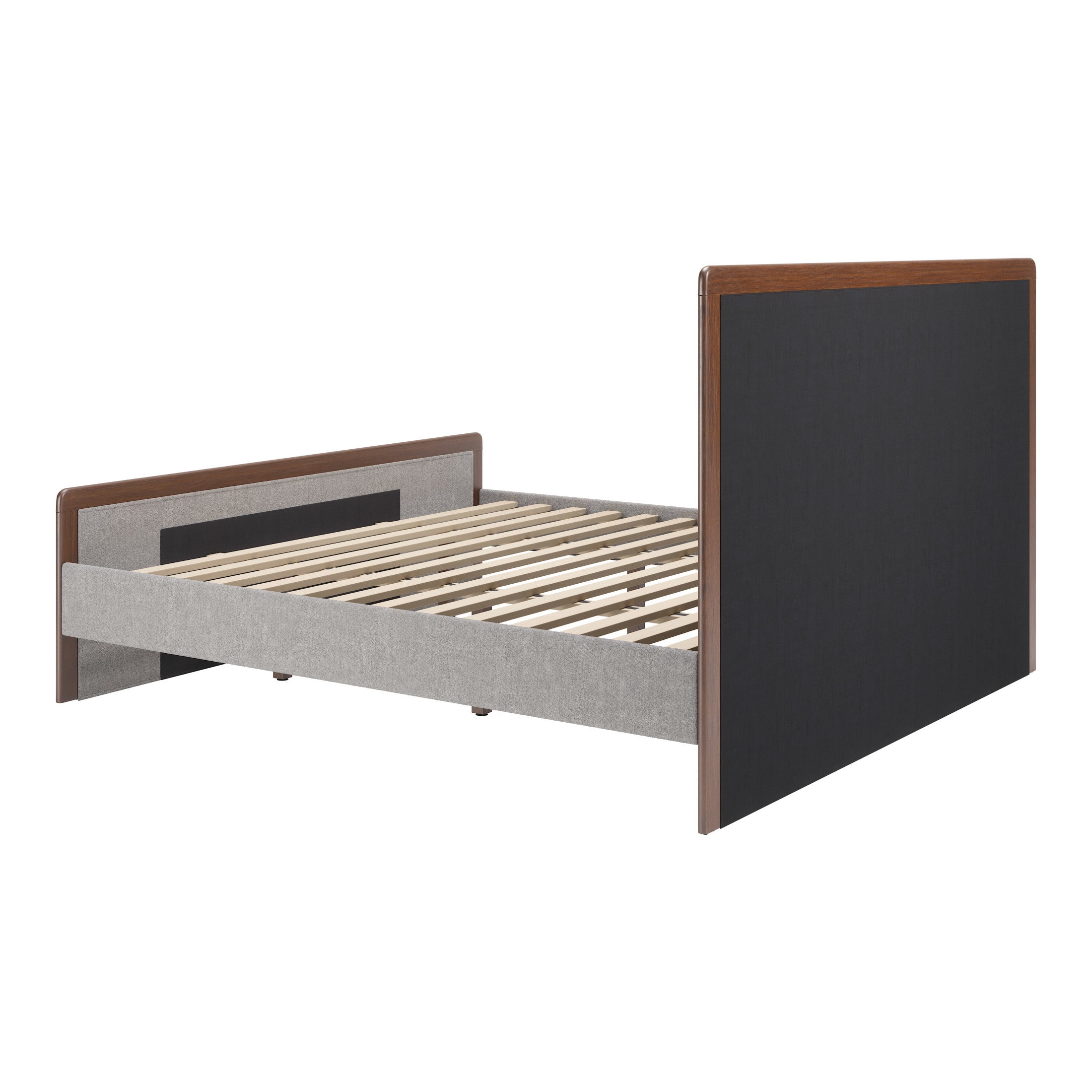Somune King Bed Gray & Walnut