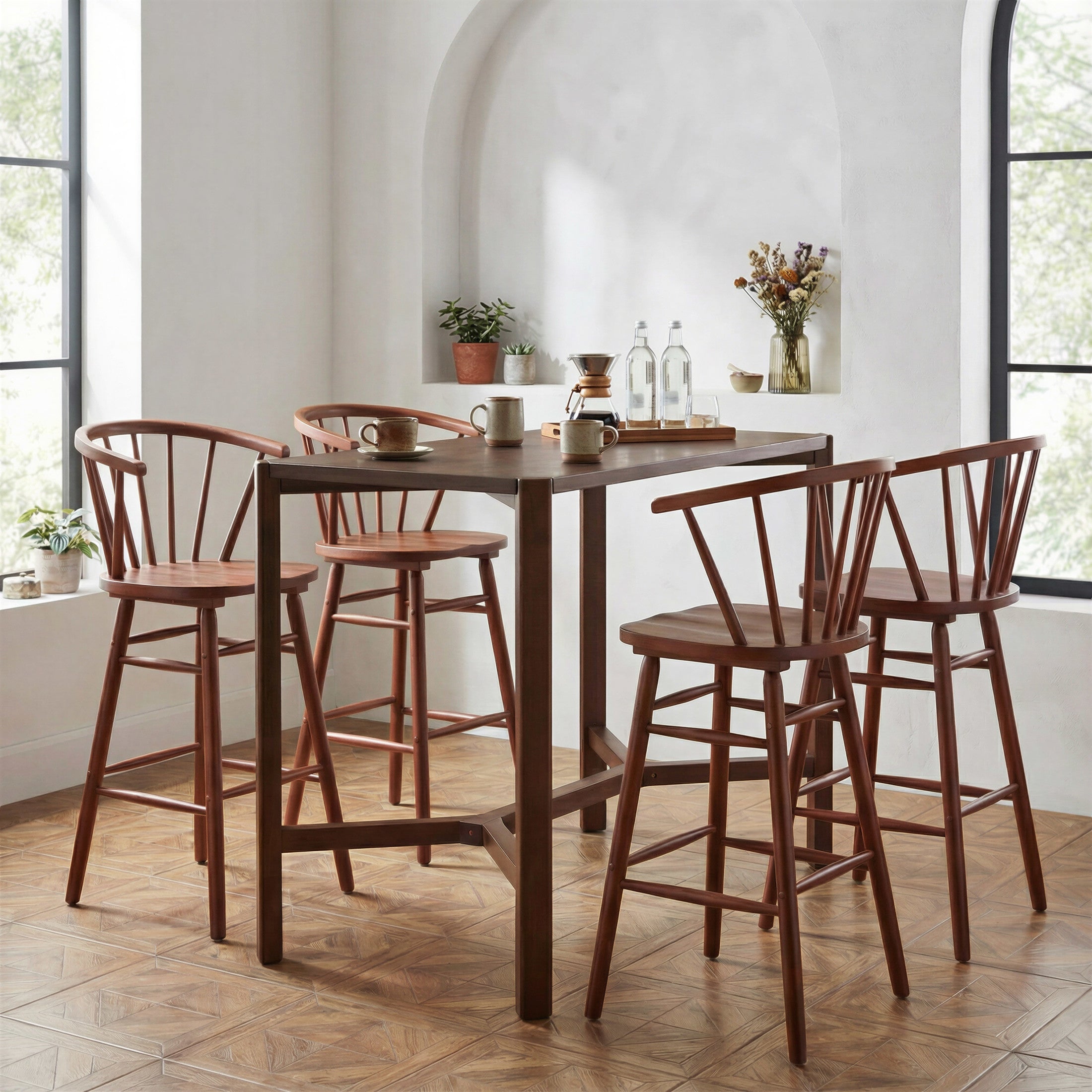 Stenger Barstool (Set of 2) Walnut