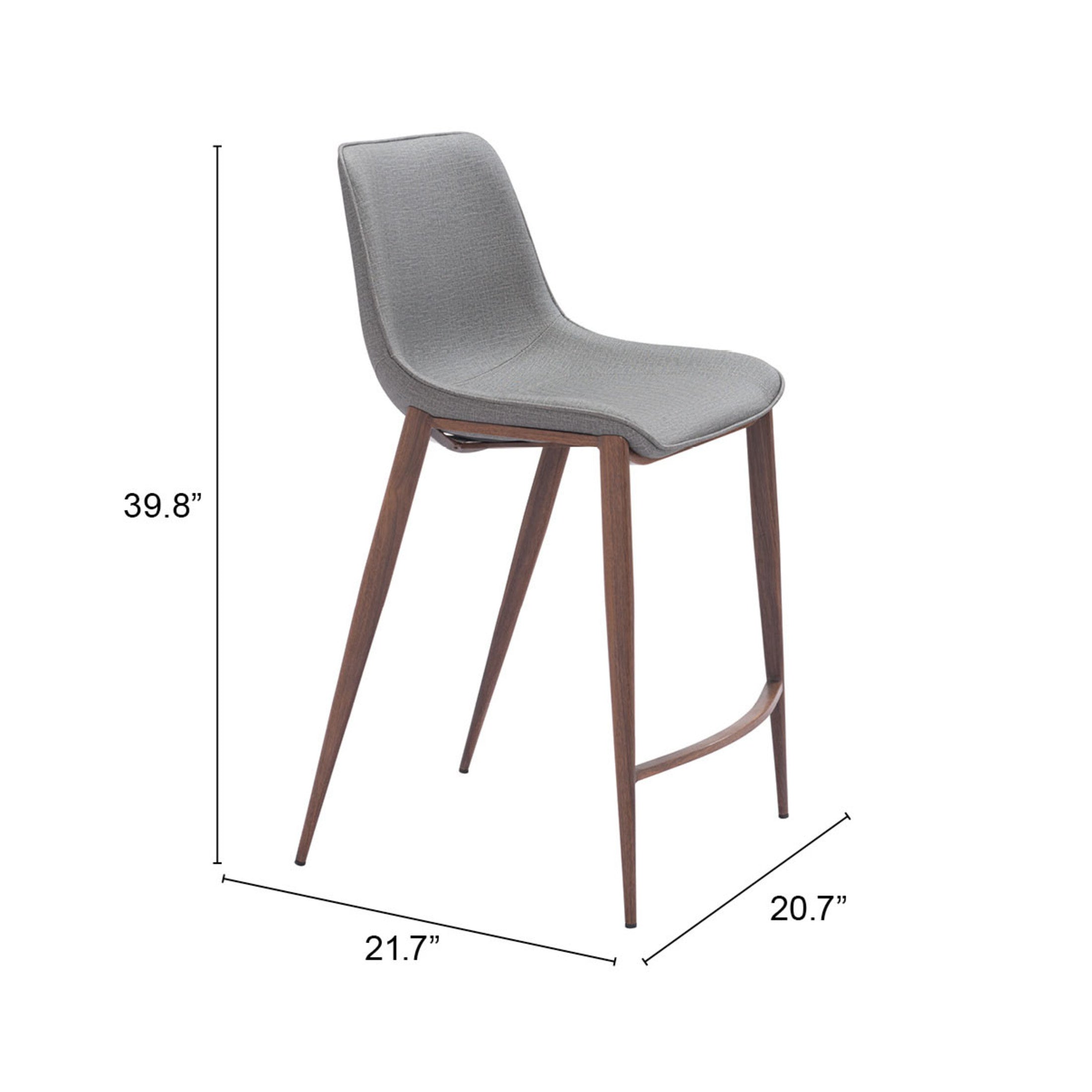Magnus Counter Stool (Set of 2) Slate Gray & Walnut