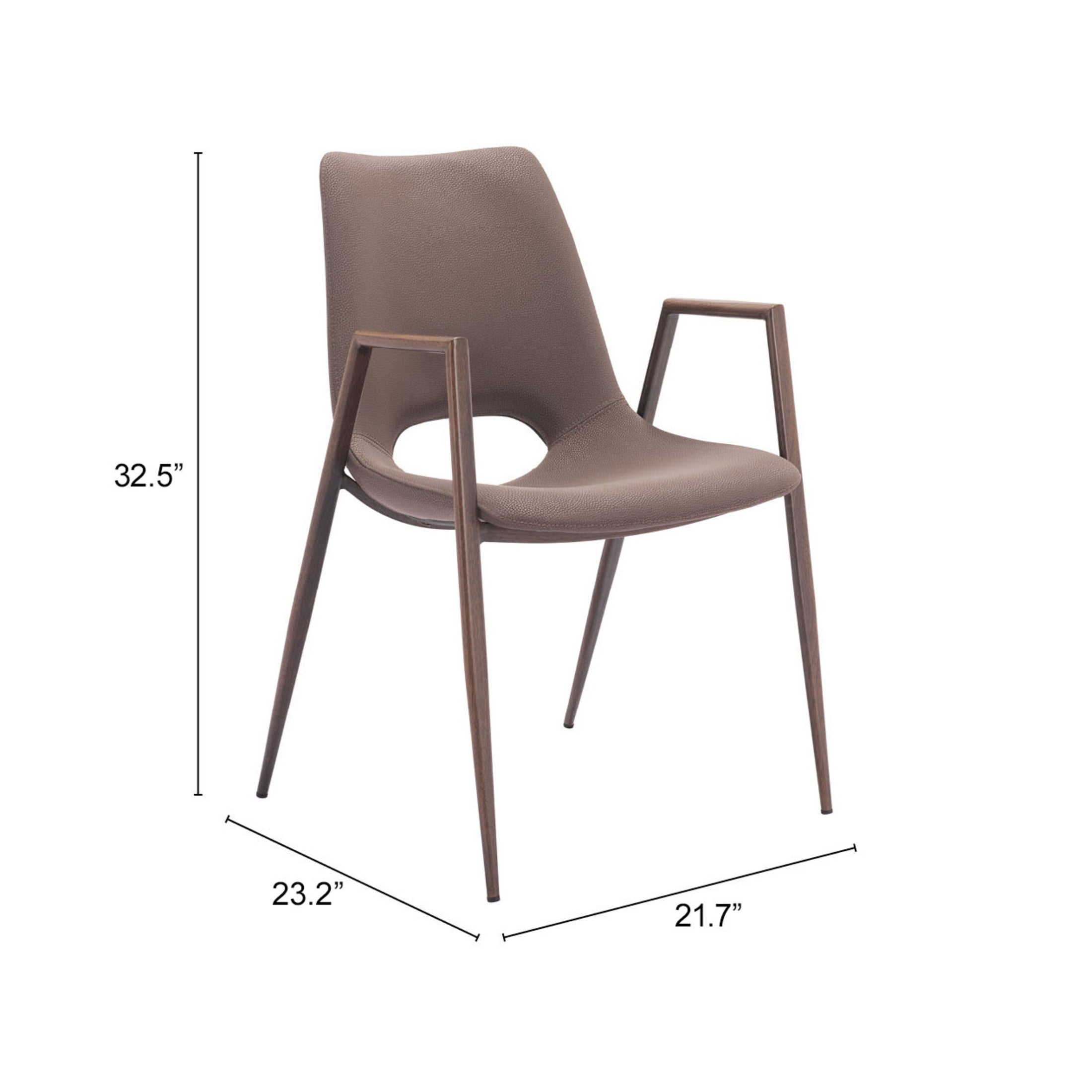 Desi Dining Chair (Set of 2) Brown & Walnut