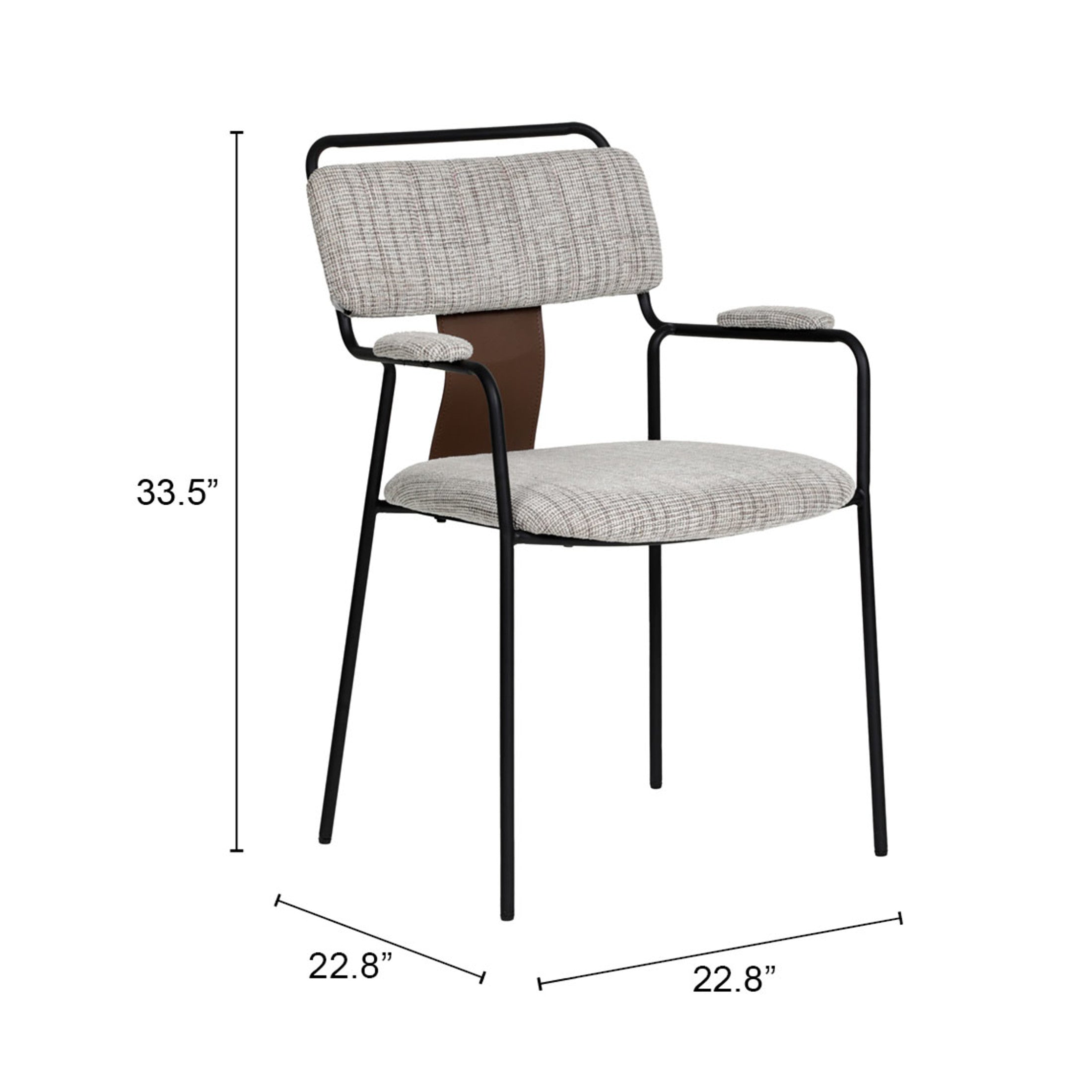 Couva Dining Chair (Set of 2) Gray Tweed