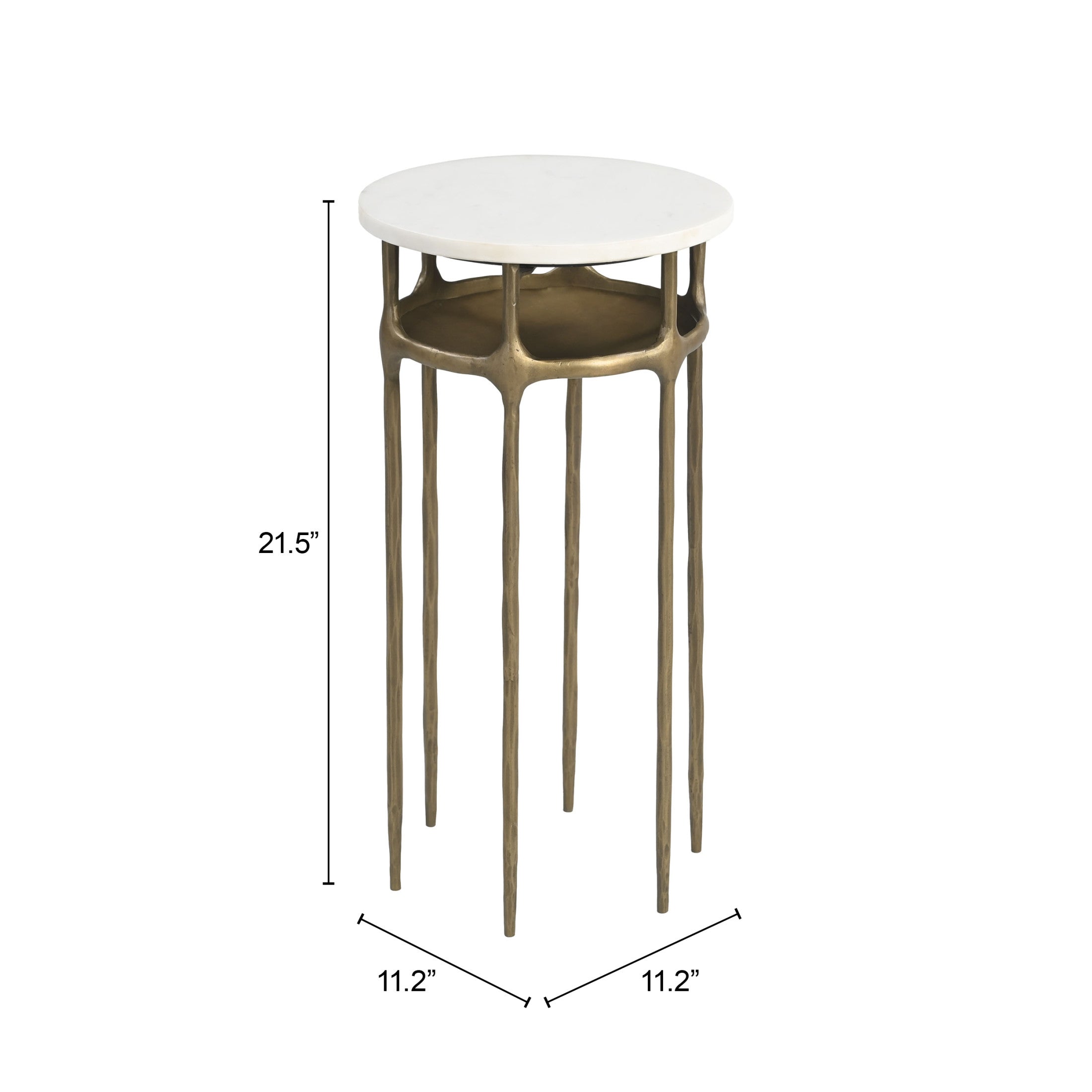 Bild Side Table White & Brass