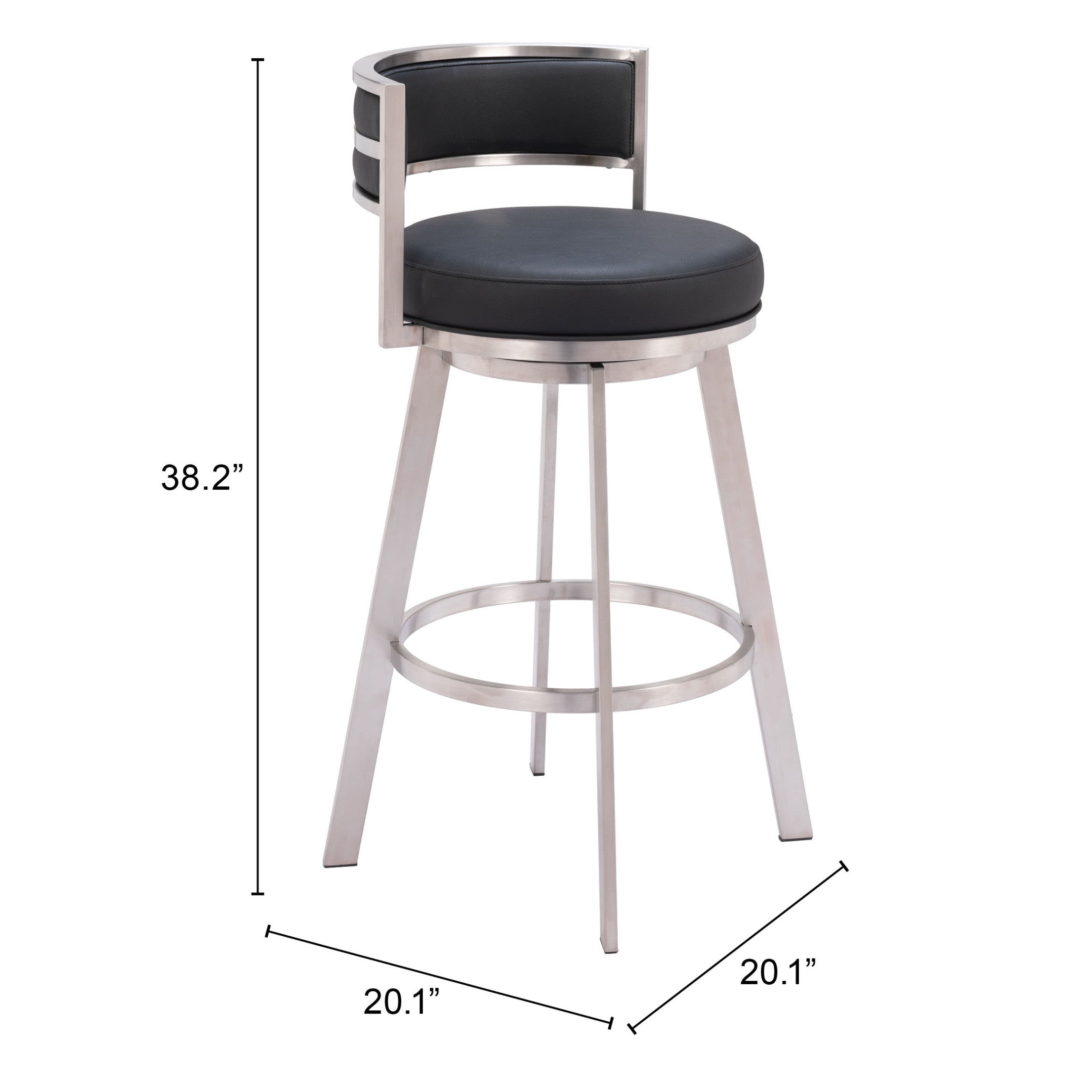 Gimsby Swivel Barstool Black