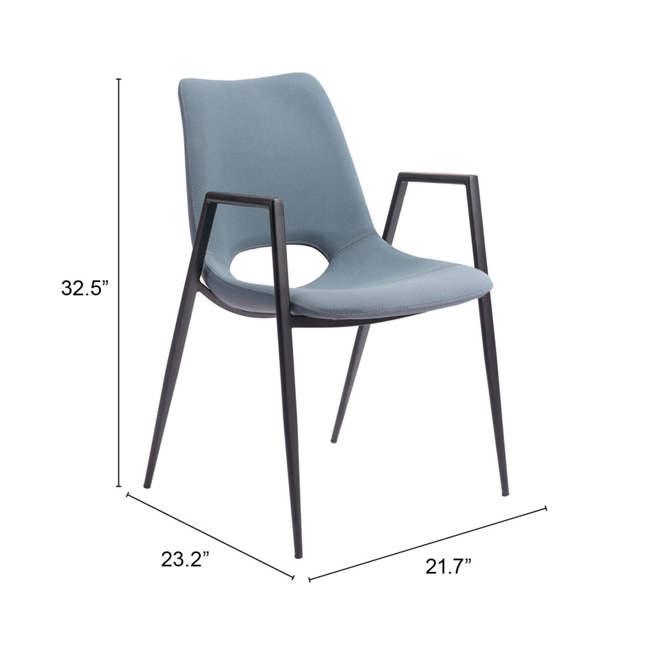 Desi Dining Chair (Set of 2) Azure Gray