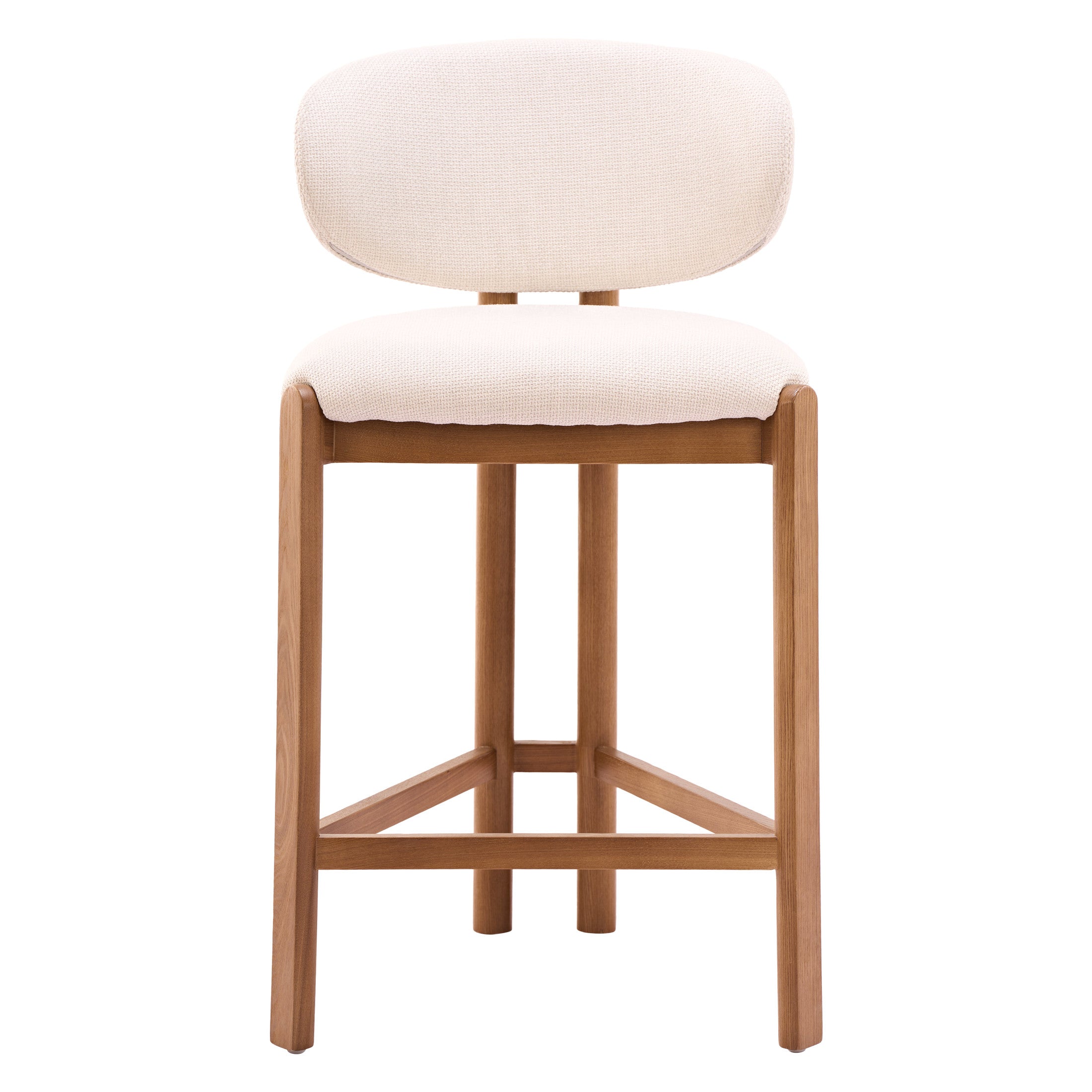 Rosetta Counter Stool (Set of 2) Beige & Walnut