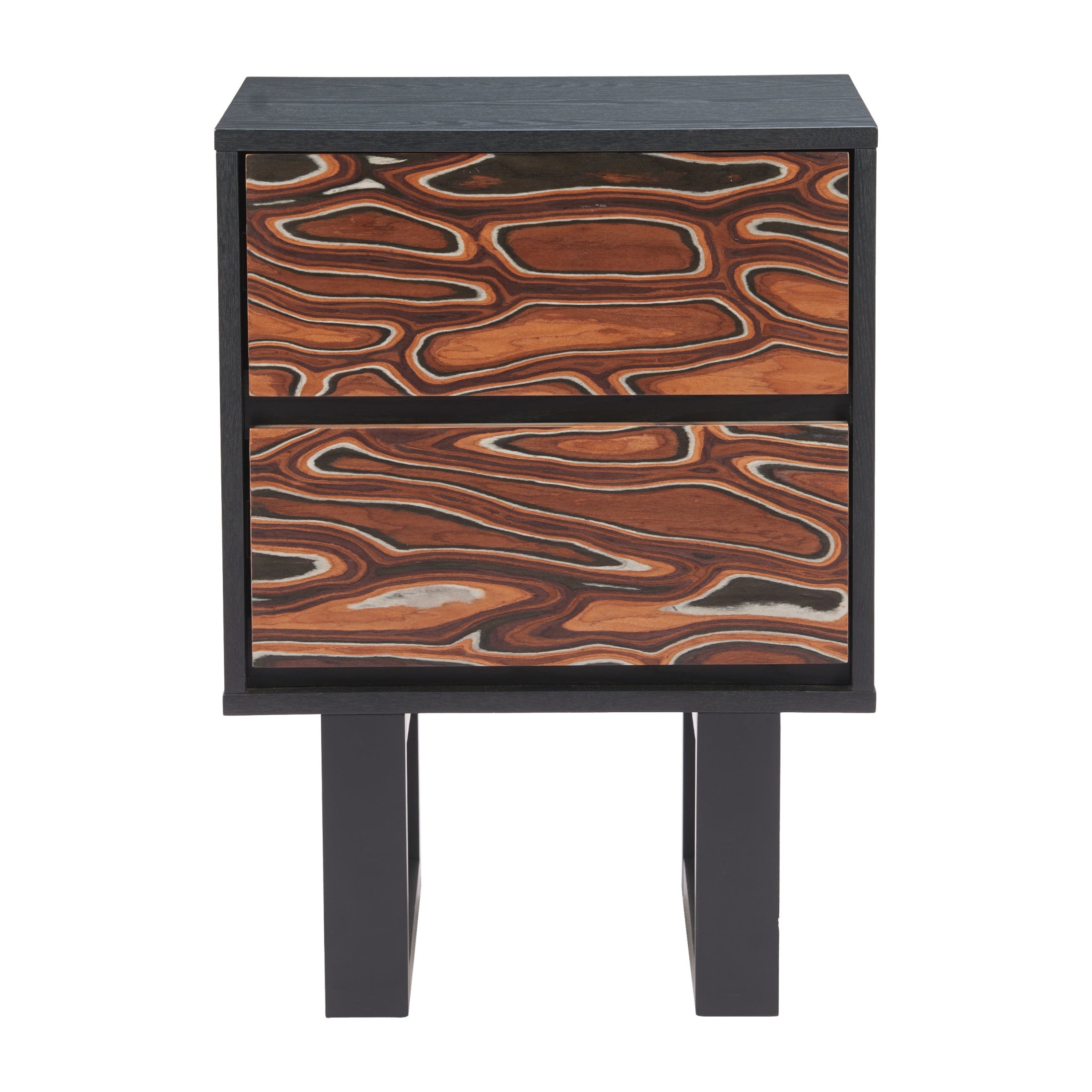 Aremi Nightstand Brown & Black