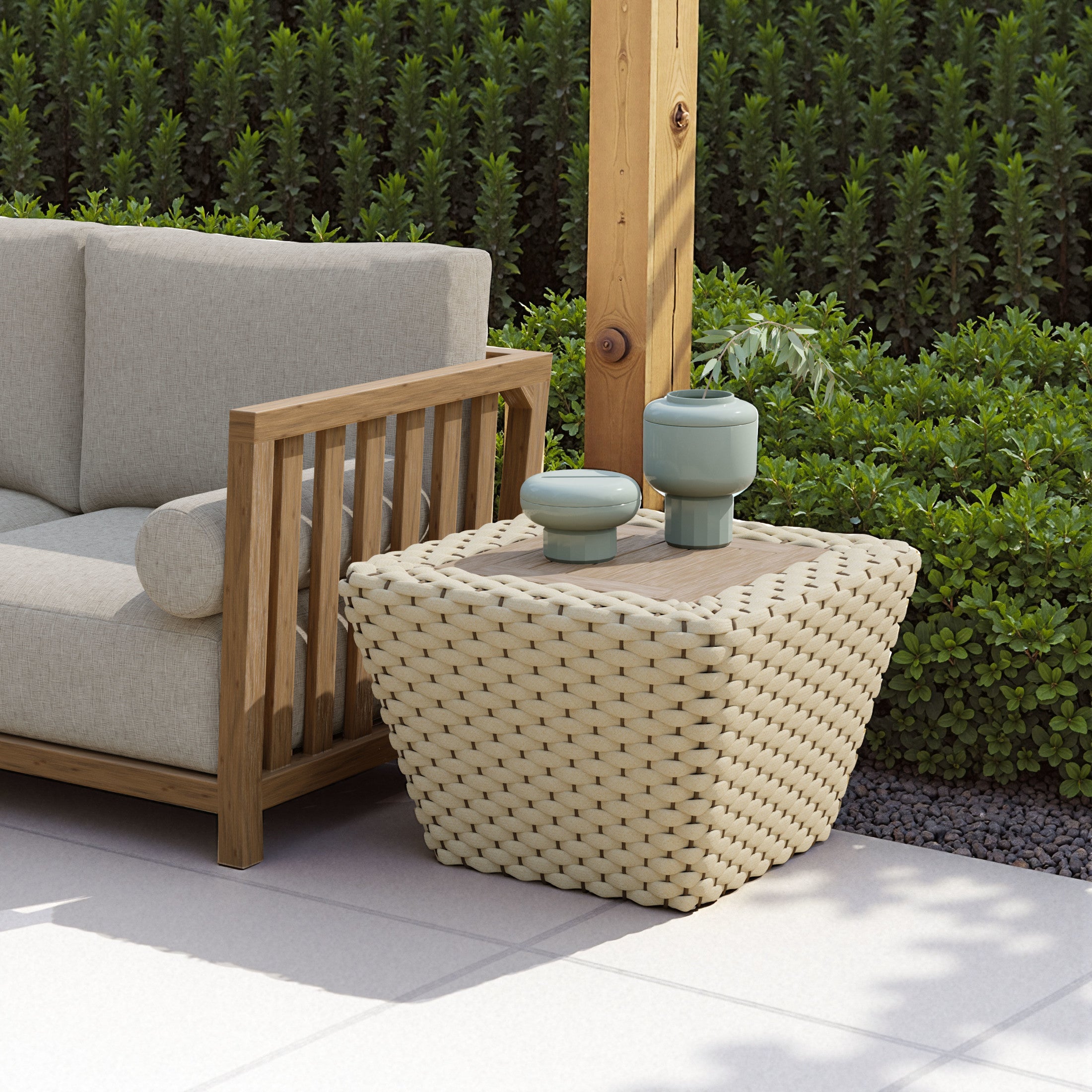 Antul Coffee Table White & Natural