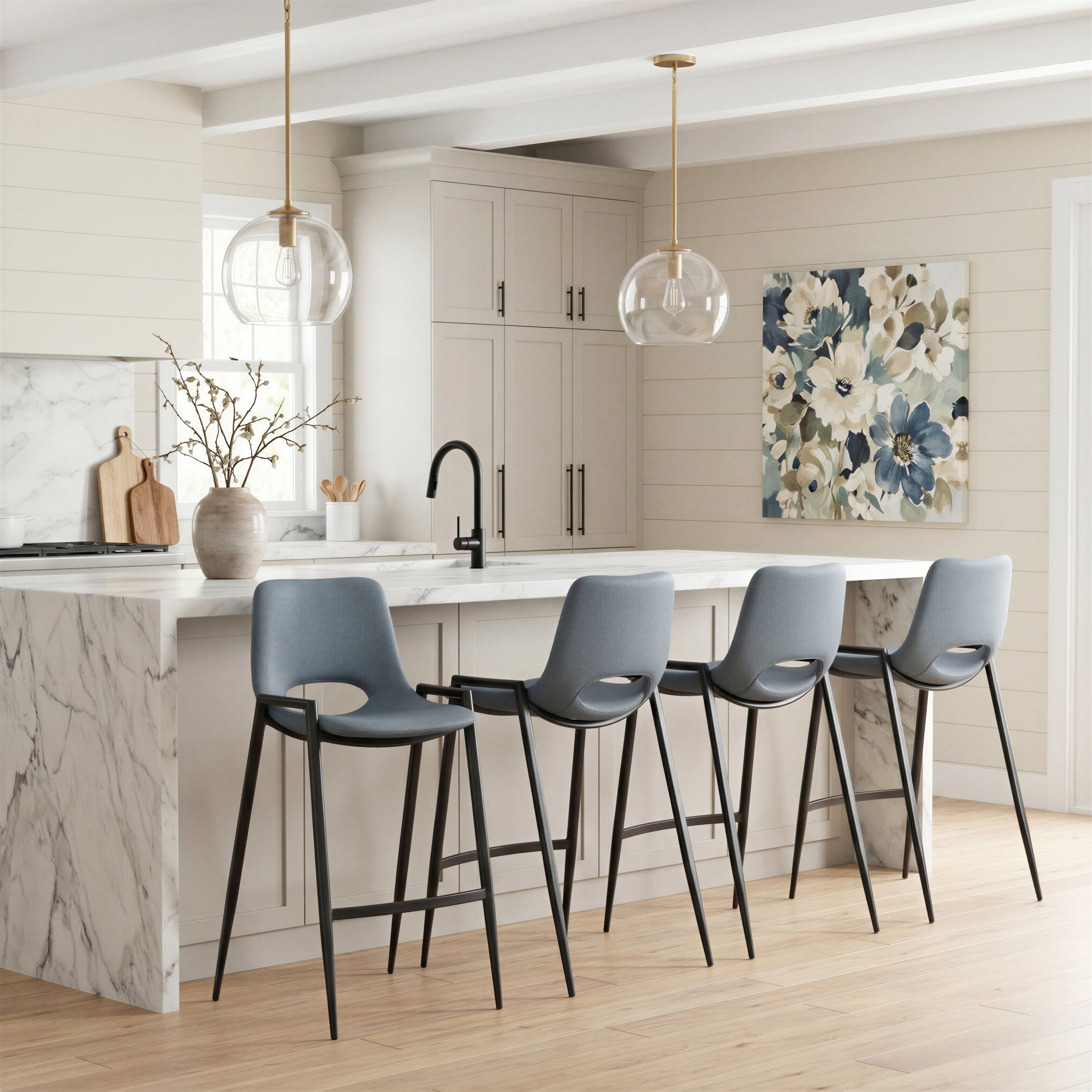 Desi Counter Stool (Set of 2) Azure Gray