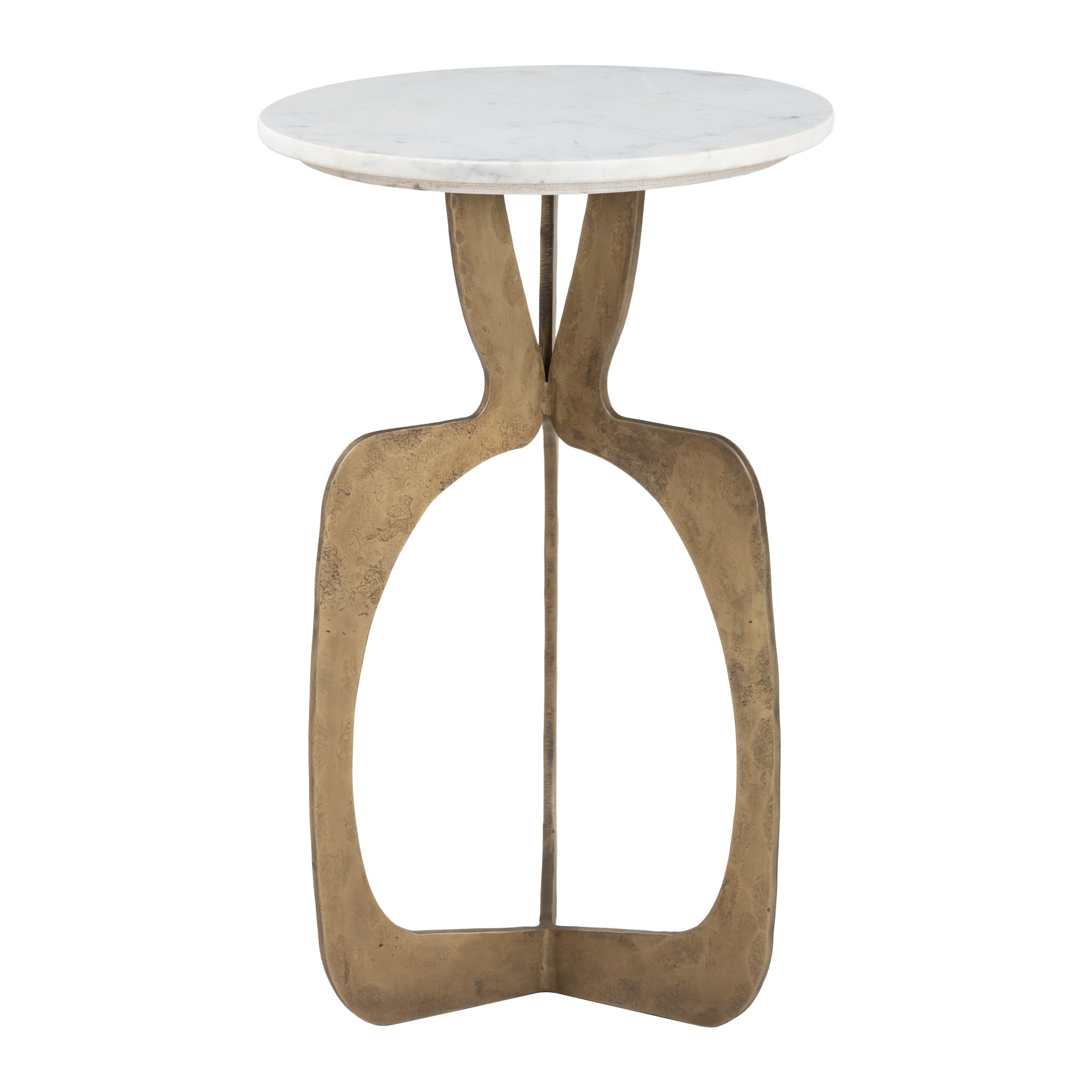 Ophelia Side Table White & Brass