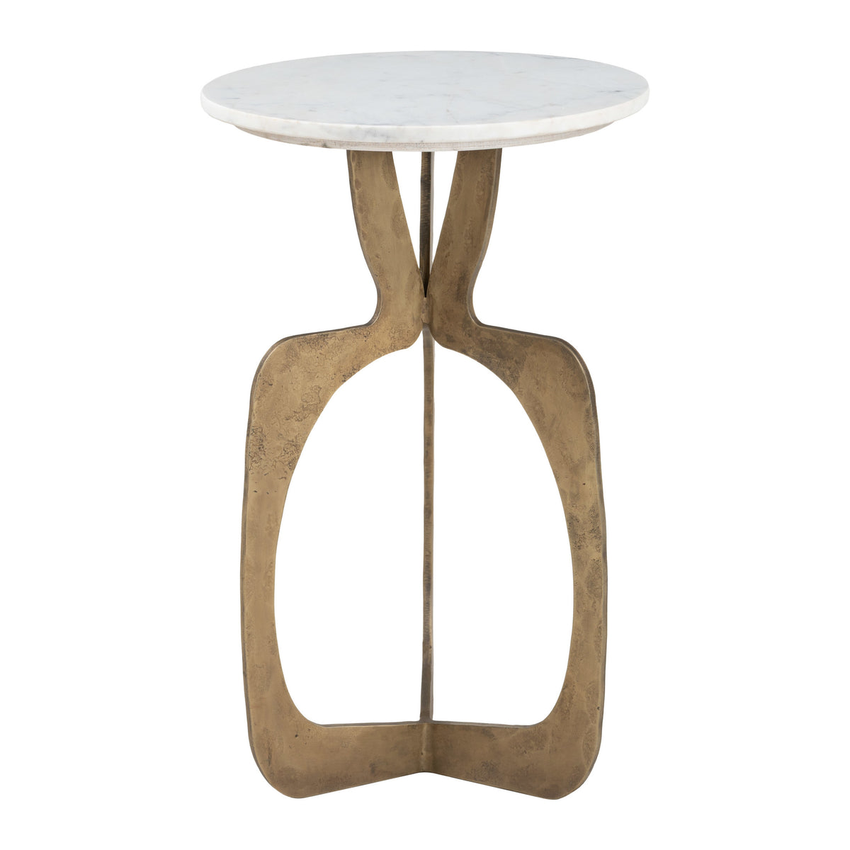 Ophelia Side Table White & Brass