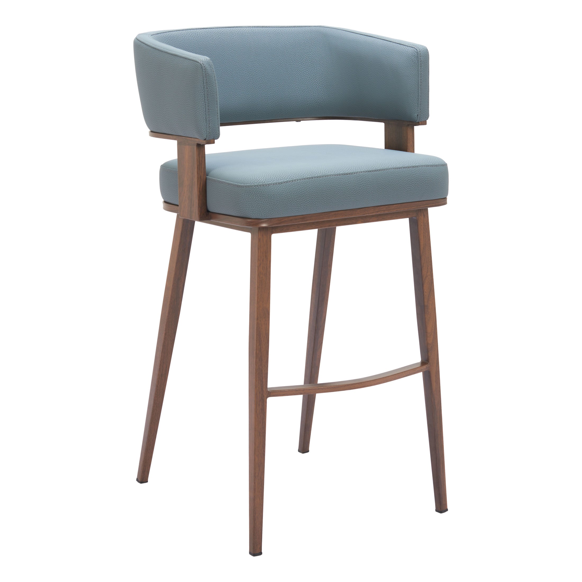 Poise Barstool Azure Gray & Walnut