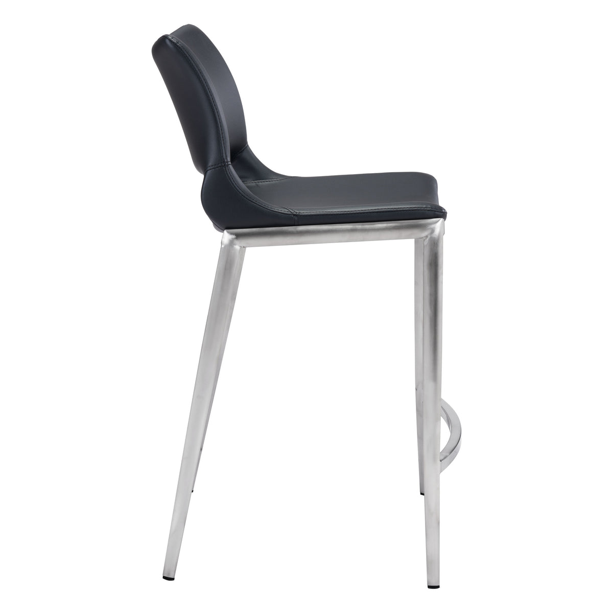 Ace Counter Stool (Set of 2) Black & Silver