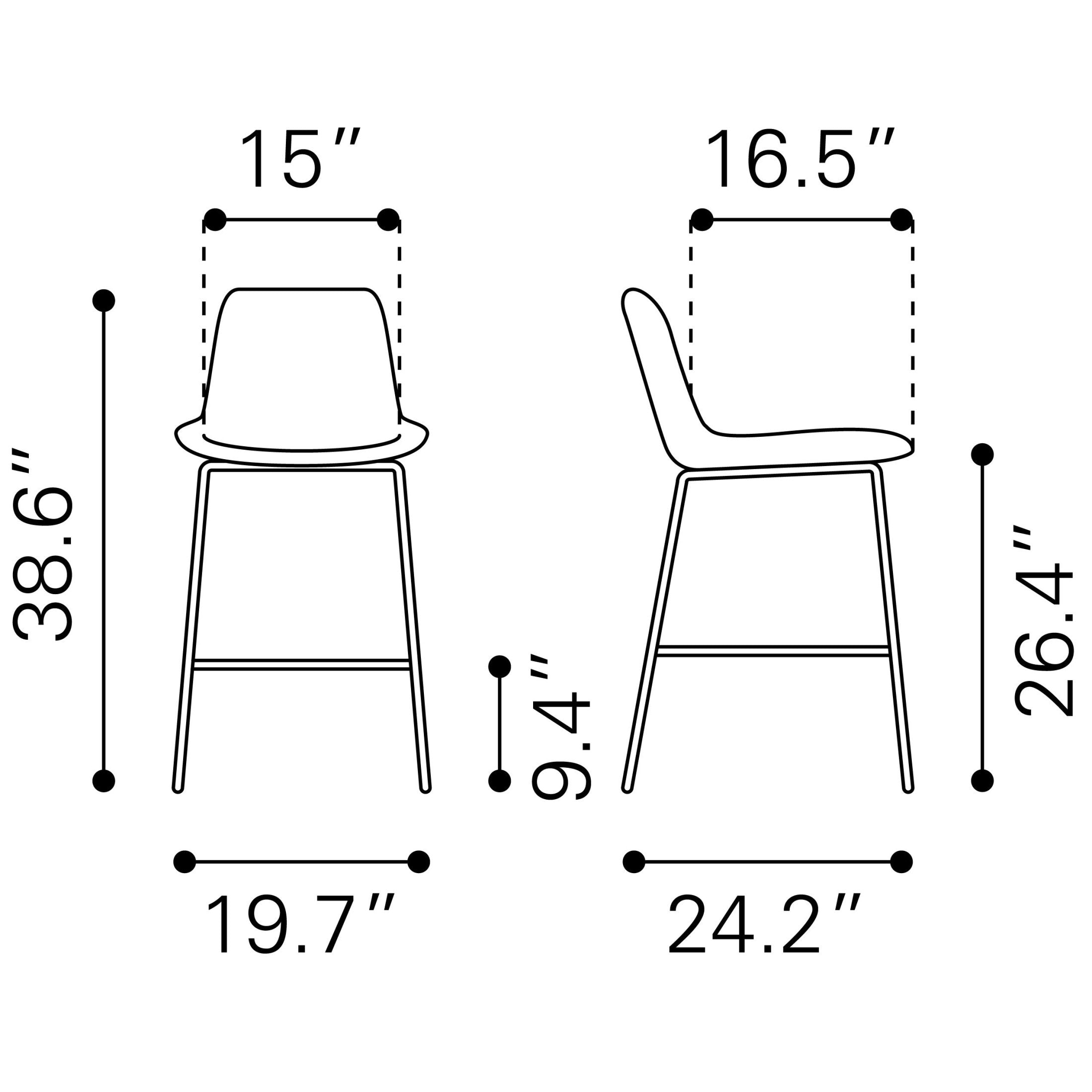 Tony Counter Stool Red & Gold