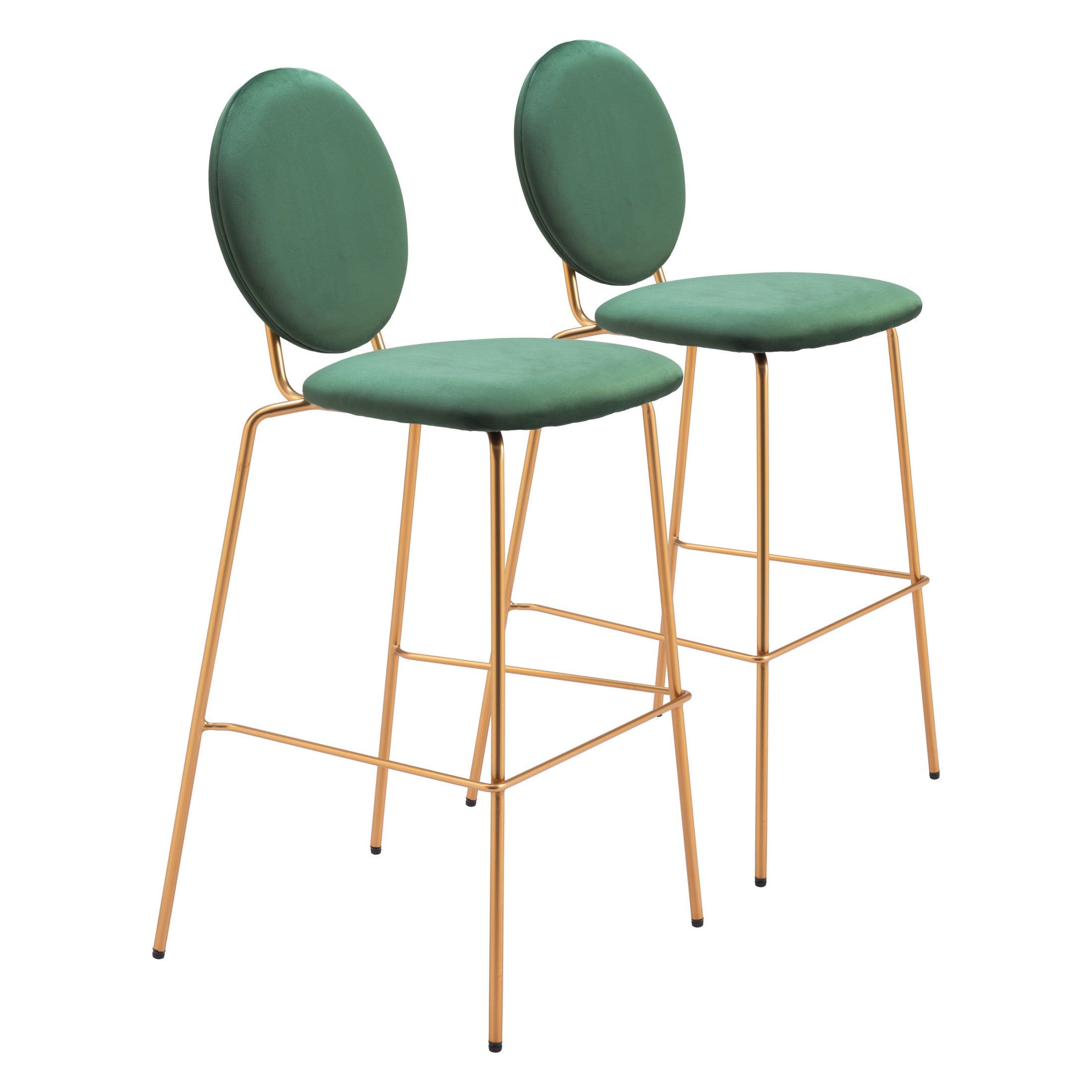 Odessa Barstool (Set of 2) Green & Gold