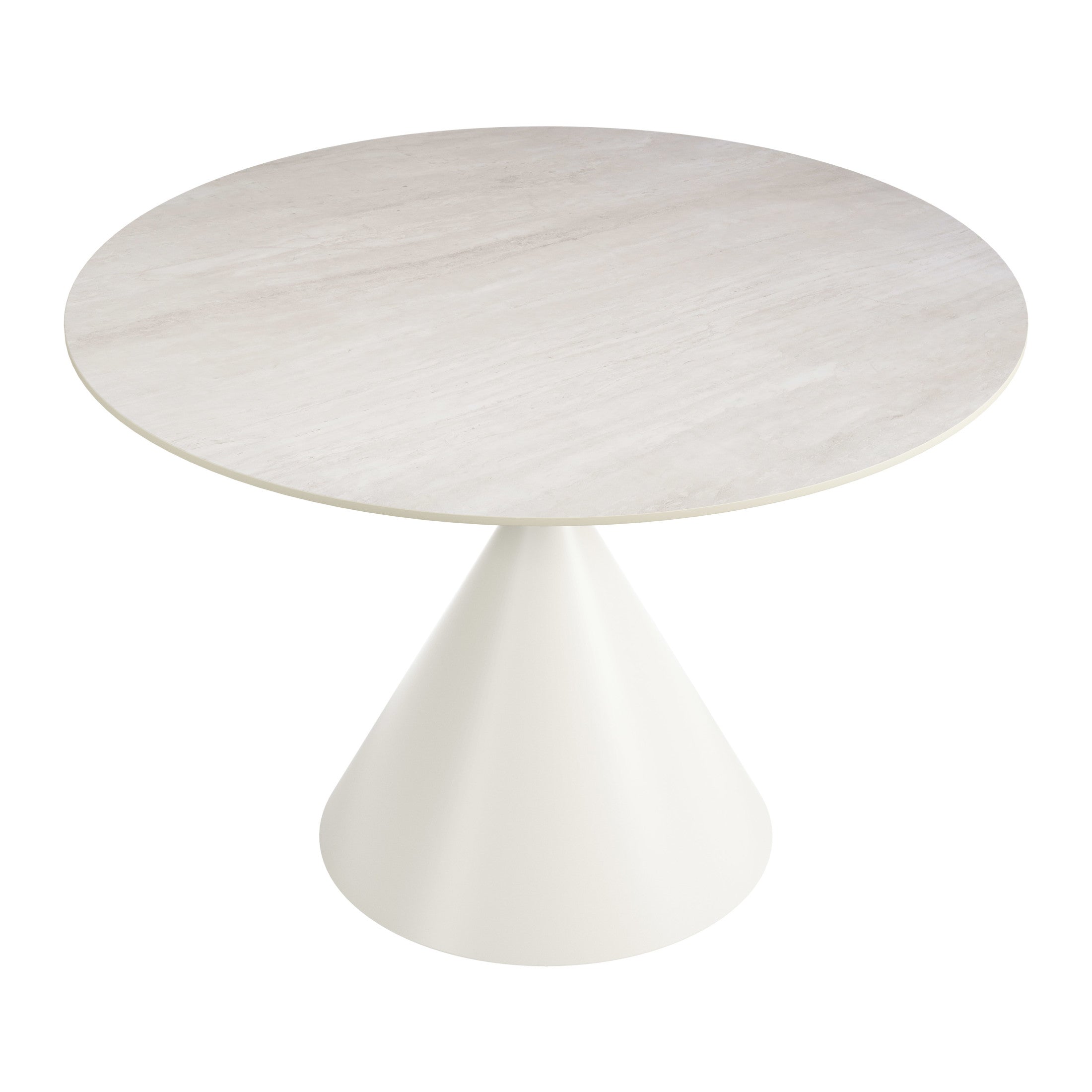 Plinn Dining Table Light Beige & White