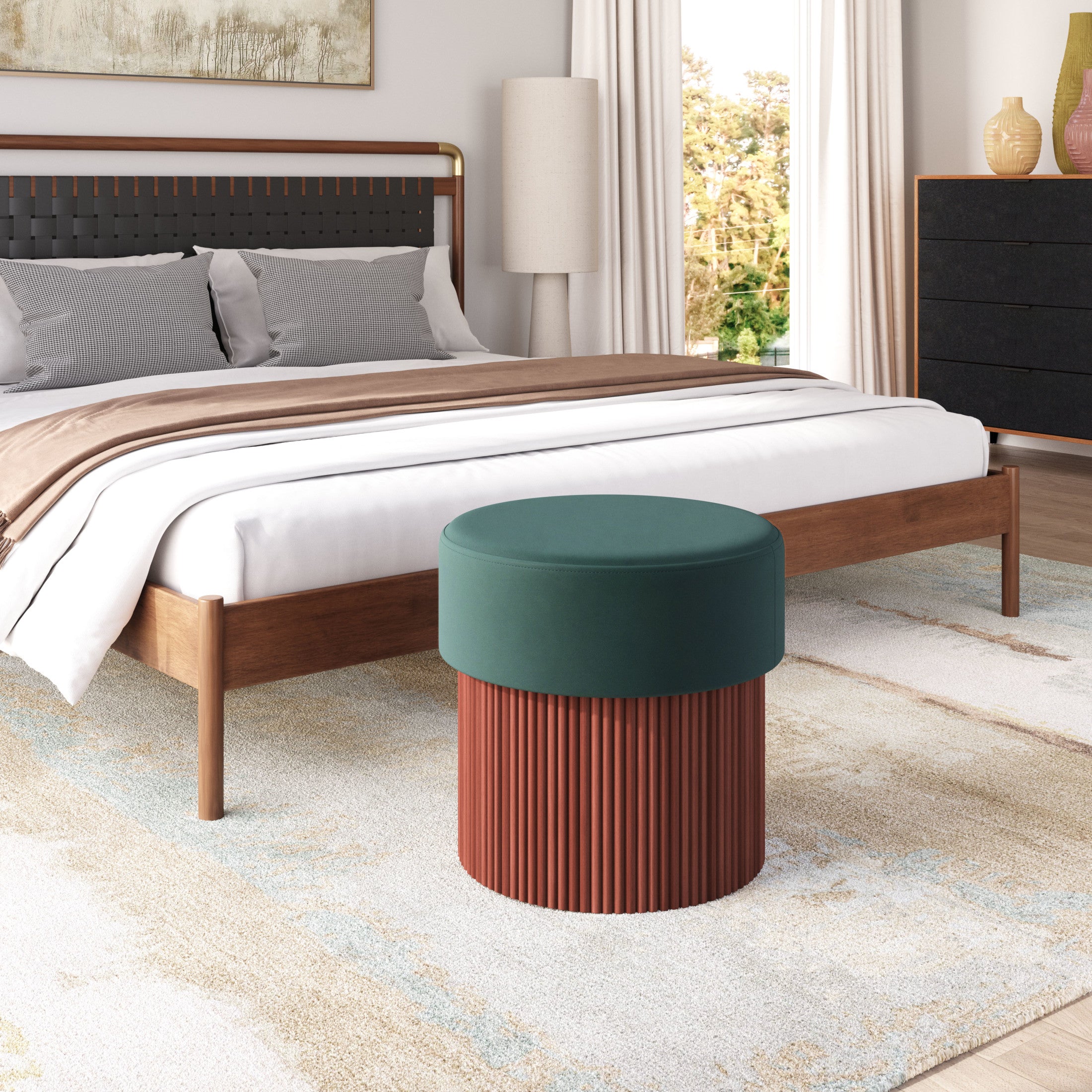 Boto Storage Ottoman Green