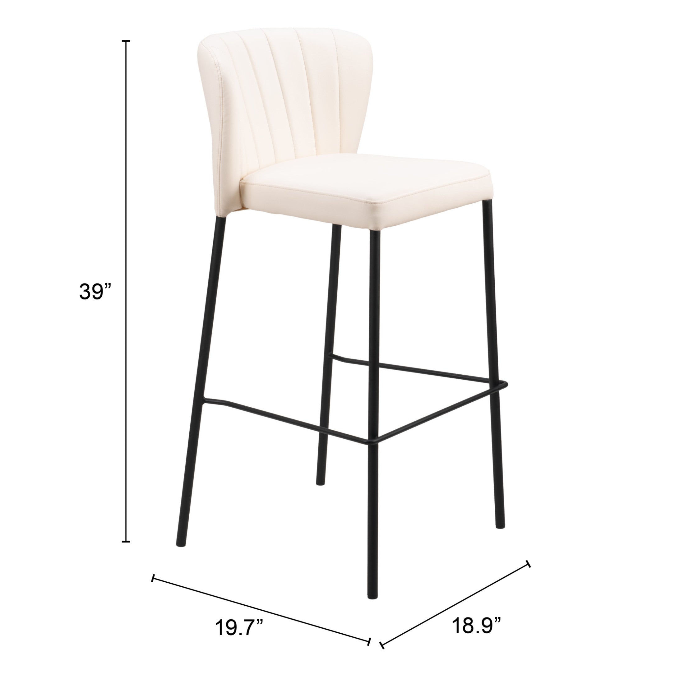 Linz Barstool (Set of 2) Cream