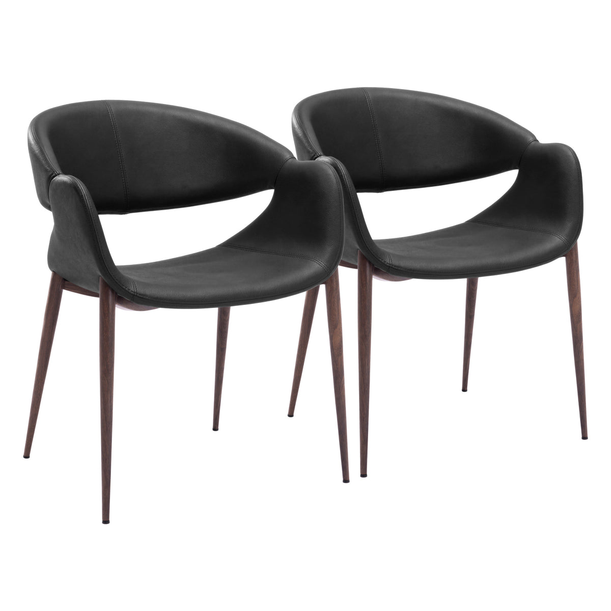Limay Dining Chair (Set of 2) Black & Walnut