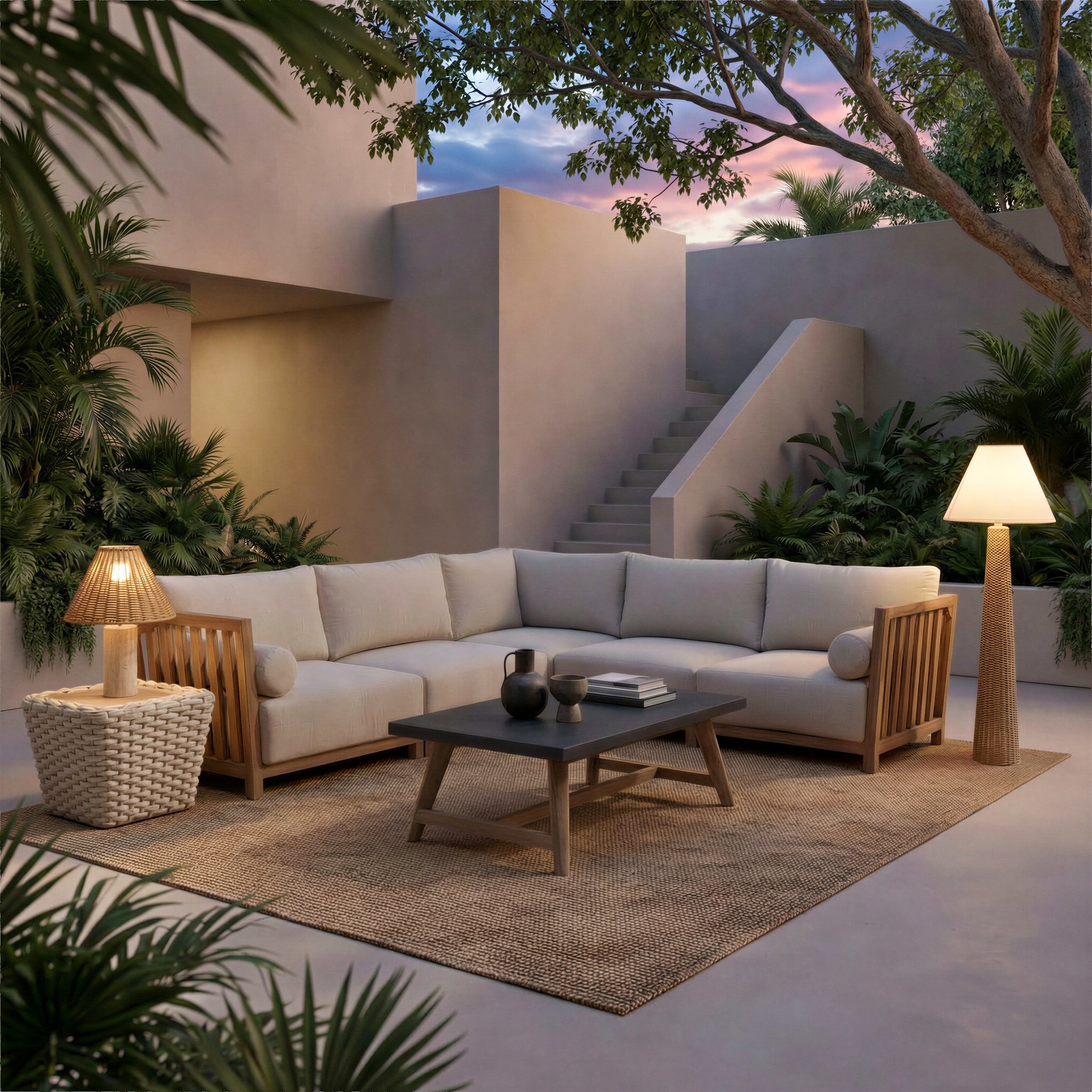 Antul Coffee Table White & Natural