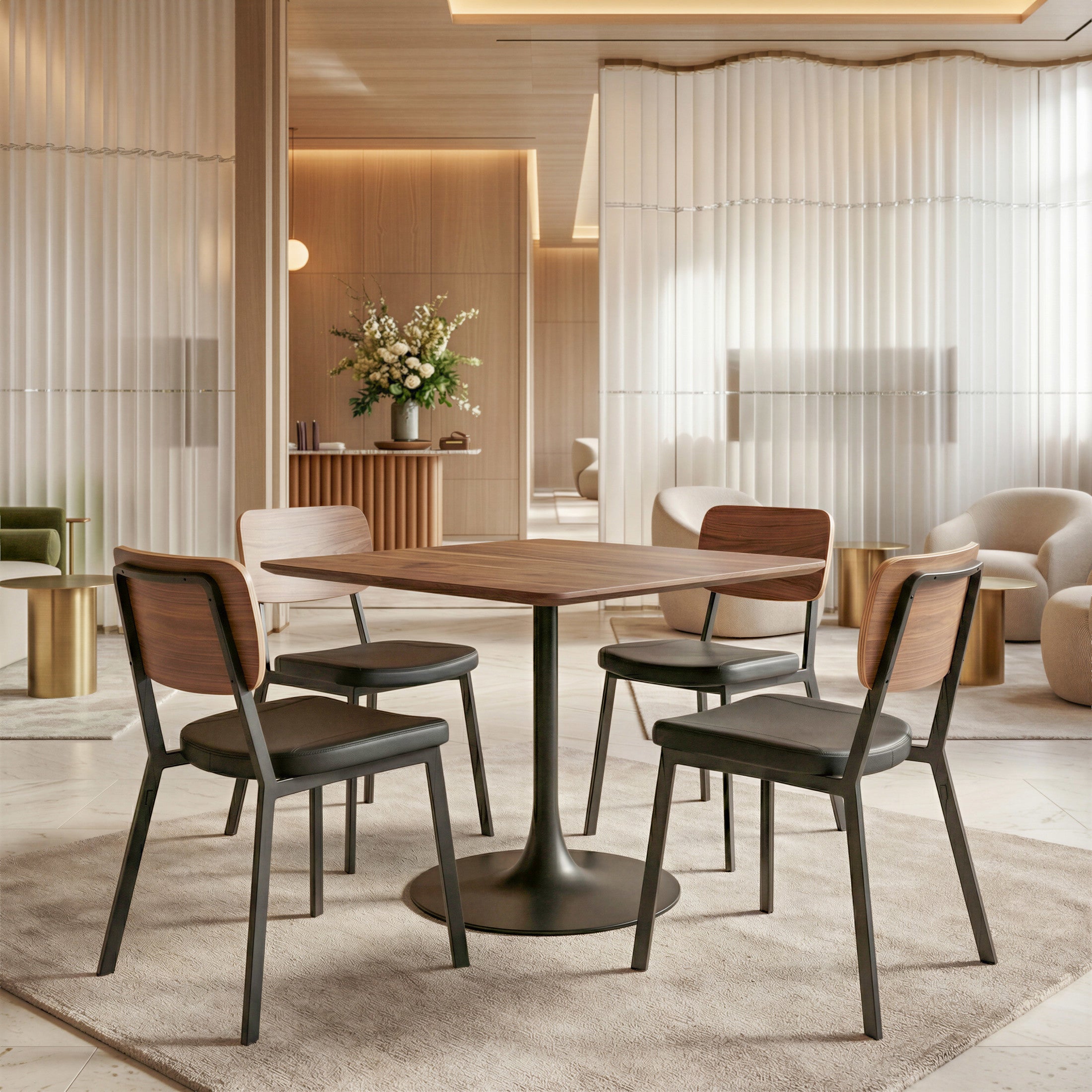Ardenne Dining Chair (Set of 4) Black & Brown
